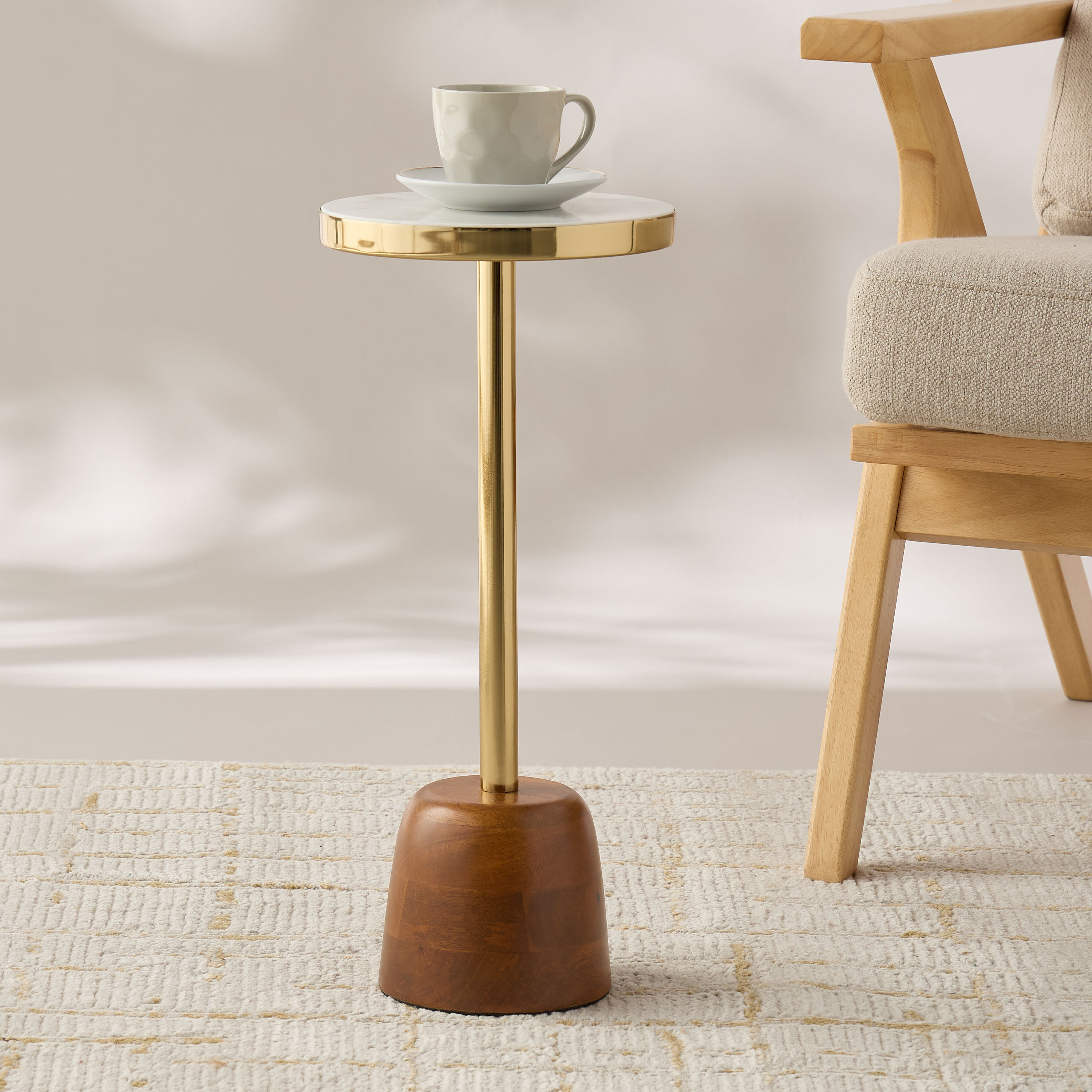 Marble Top Side Table - 23x51 cms-furniture-livingroom-sideandendtables-image-2