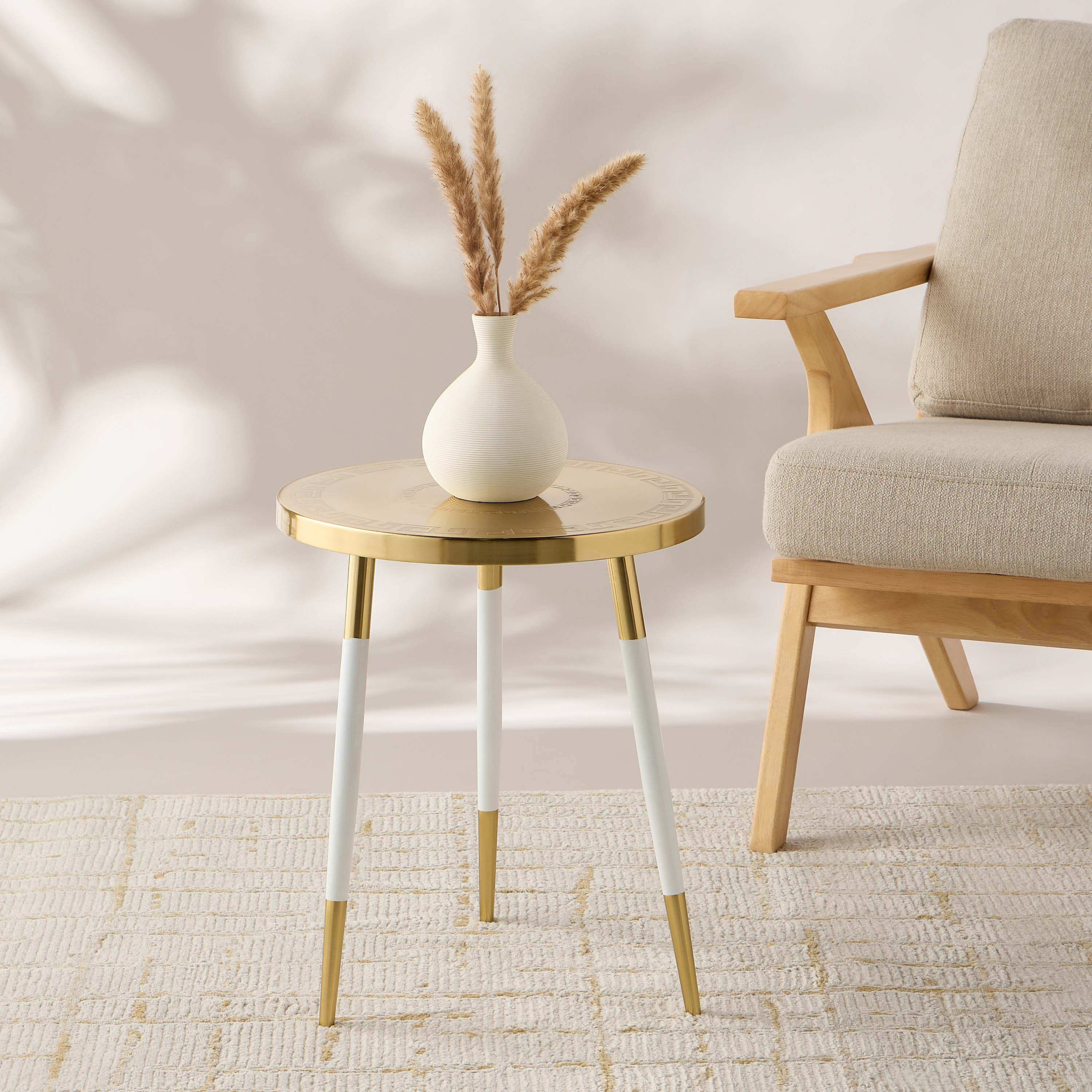 Gia Como Textured Metal Top Tripod Side Table - 40x52 cm-furniture-livingroom-sideandendtables-image-2