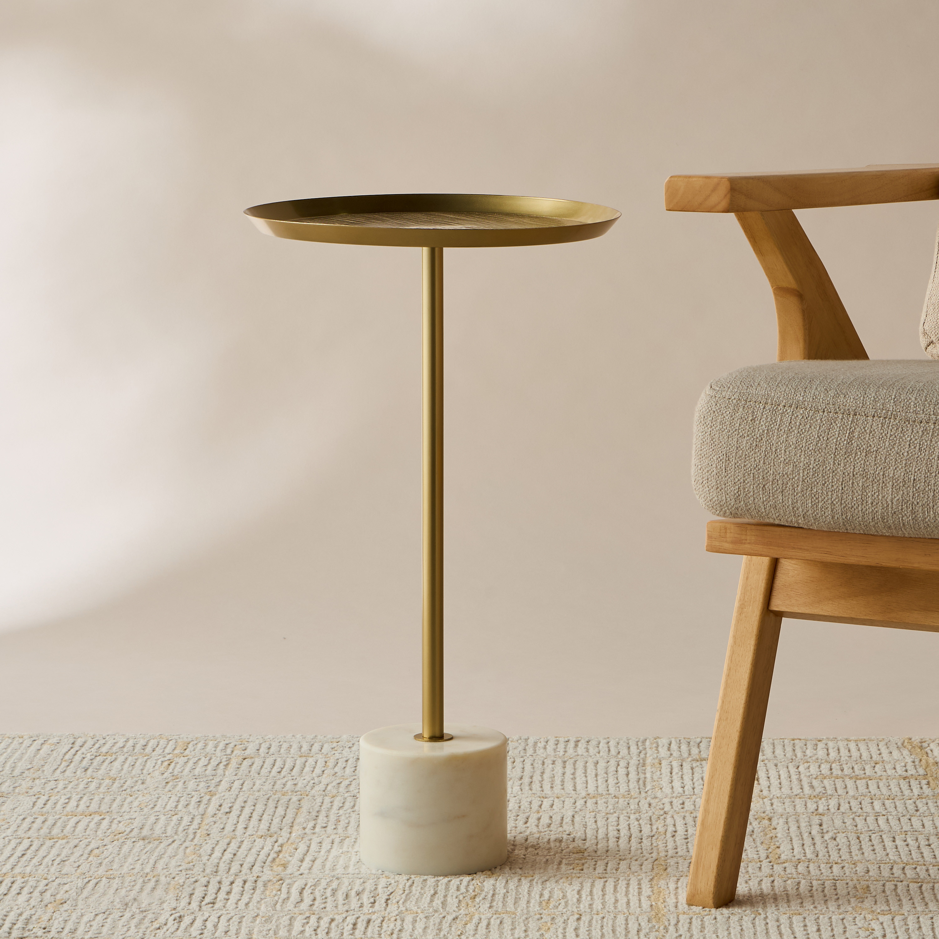 Metal Top Side Table with Pedestal Base - 56 cms-furniture-livingroom-sideandendtables-image-2