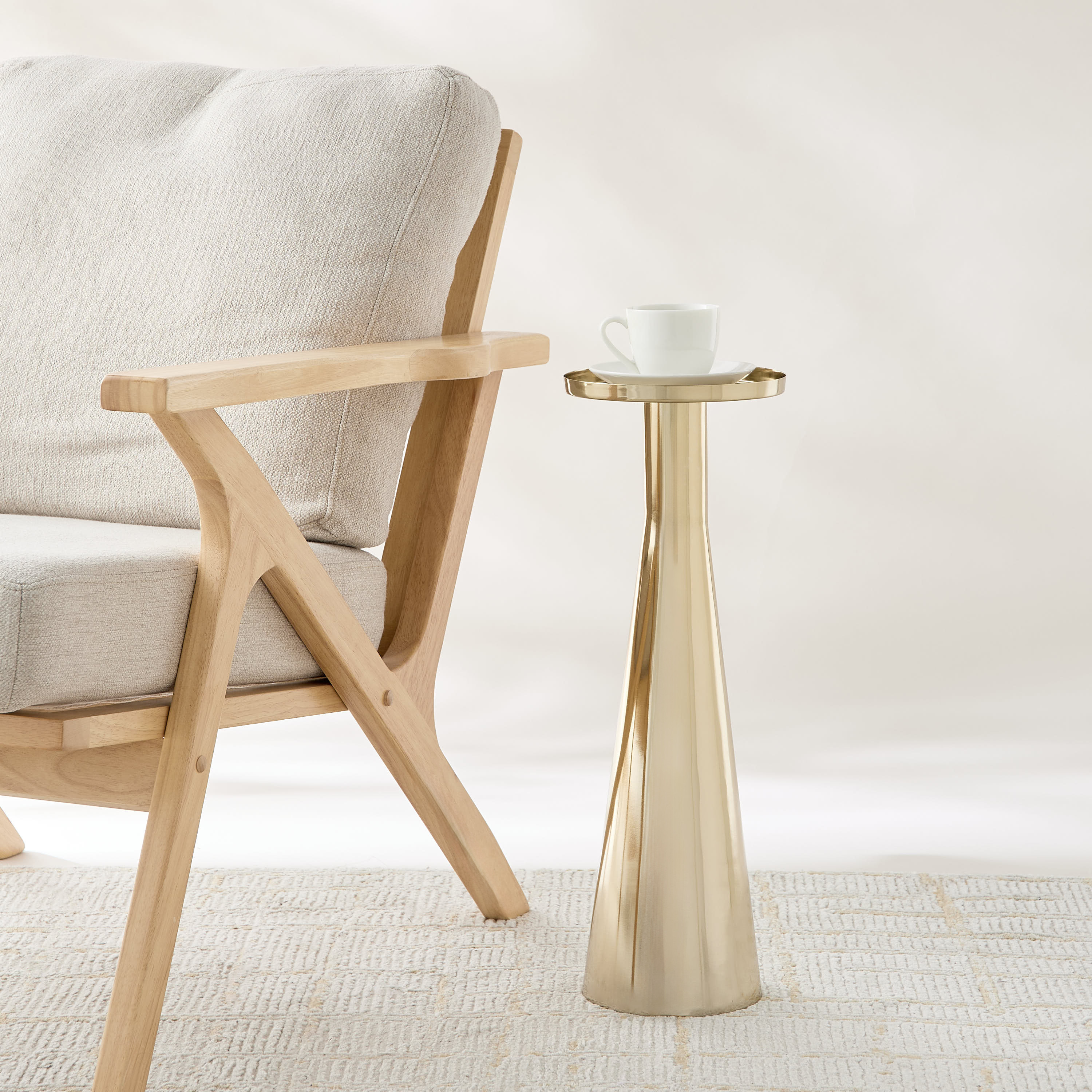 Metal Top Side Table with Pedestal Base - 57 cms-furniture-livingroom-sideandendtables-image-1