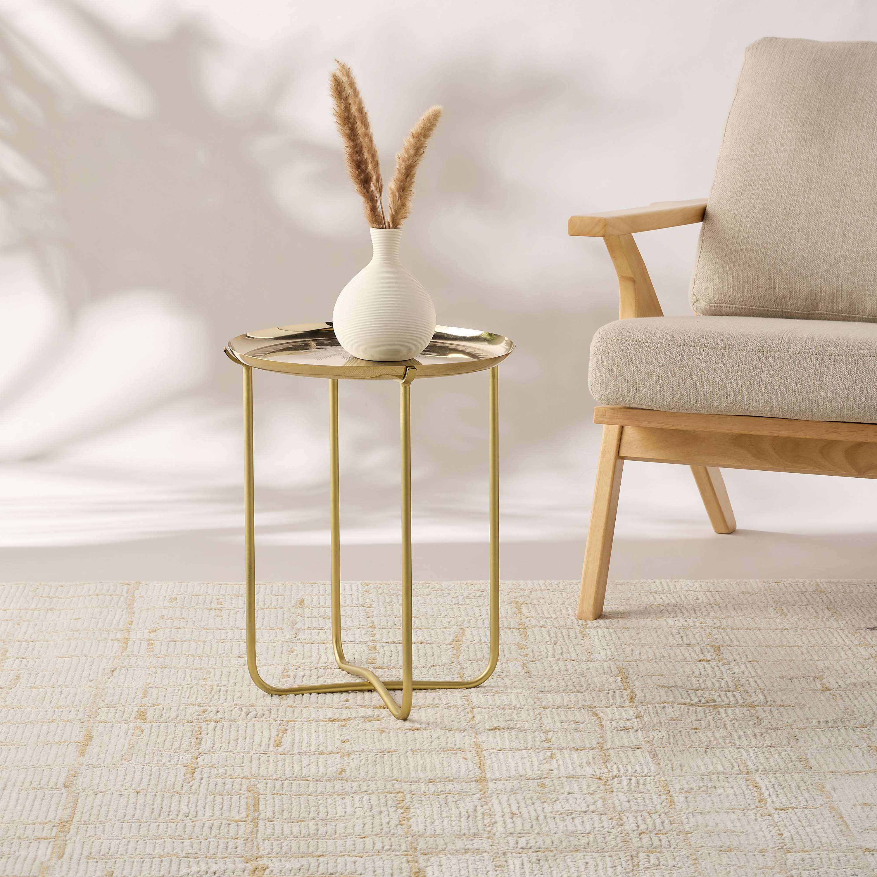 Palm Tree Textured Metal Top Side Table - 38x48 cms-furniture-livingroom-sideandendtables-image-2