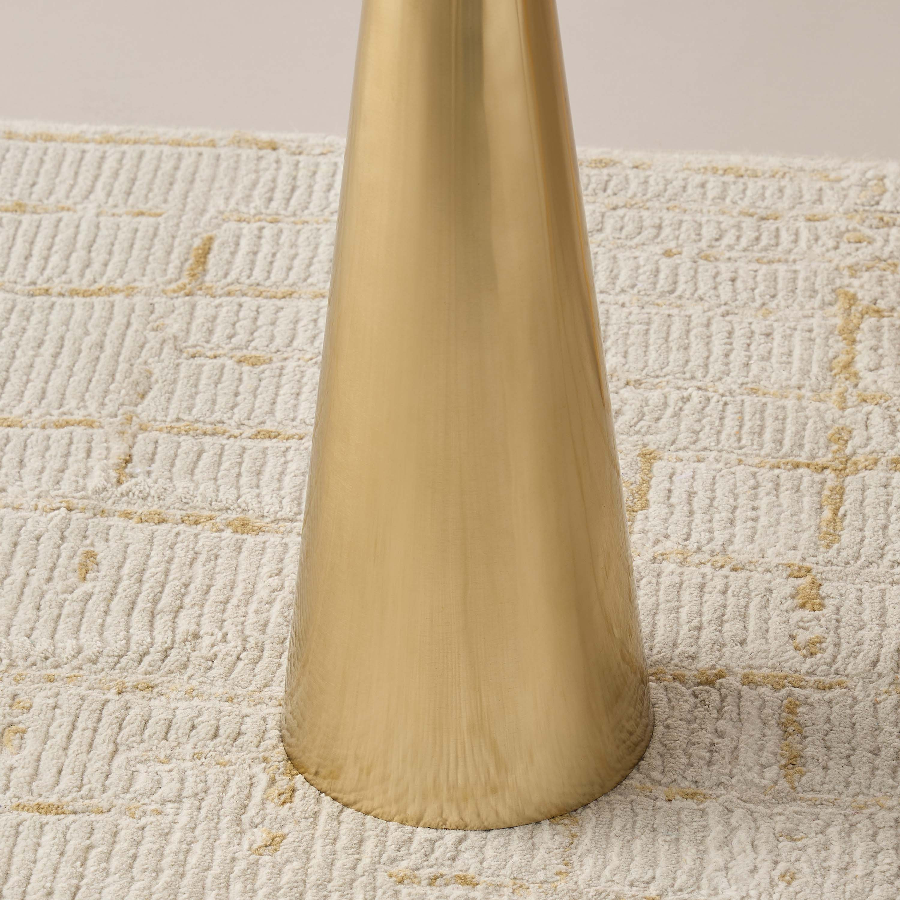 Palm Tree Textured Metal Top Pedestal Side Table - 21x57 cms-furniture-livingroom-sideandendtables-image-4