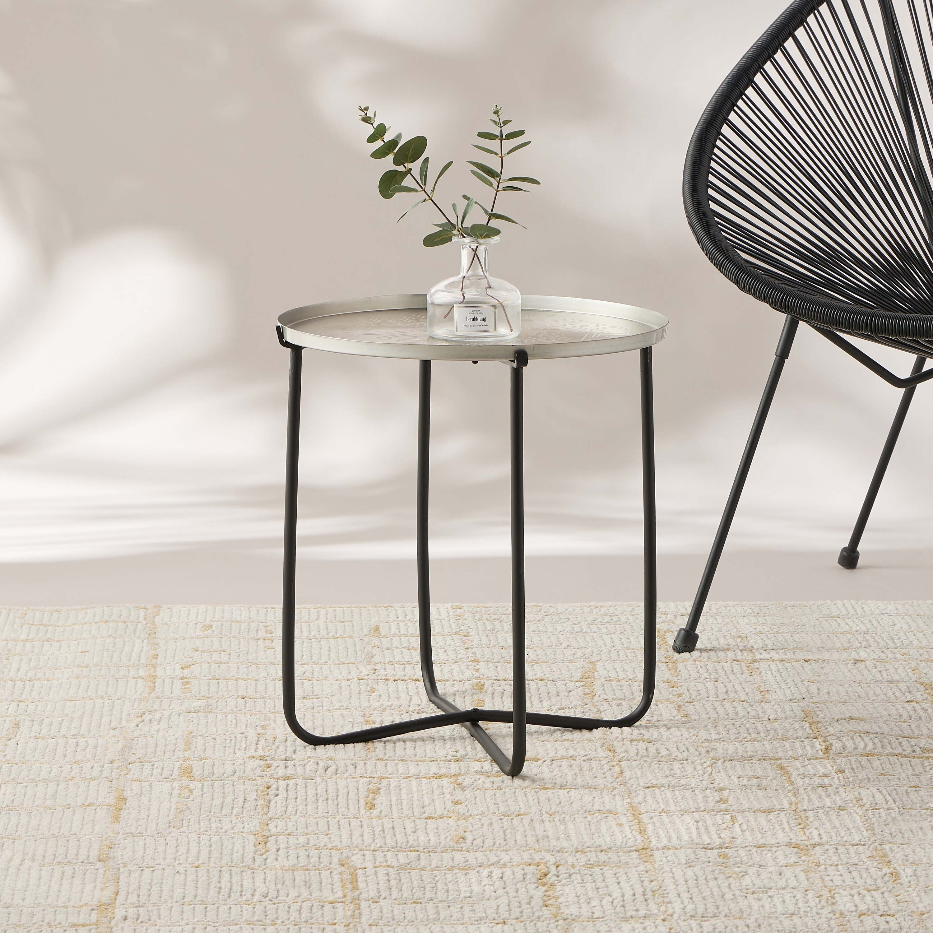 Moroccan Etched Metal Top Side Table - 42x45 cms-furniture-livingroom-sideandendtables-image-2