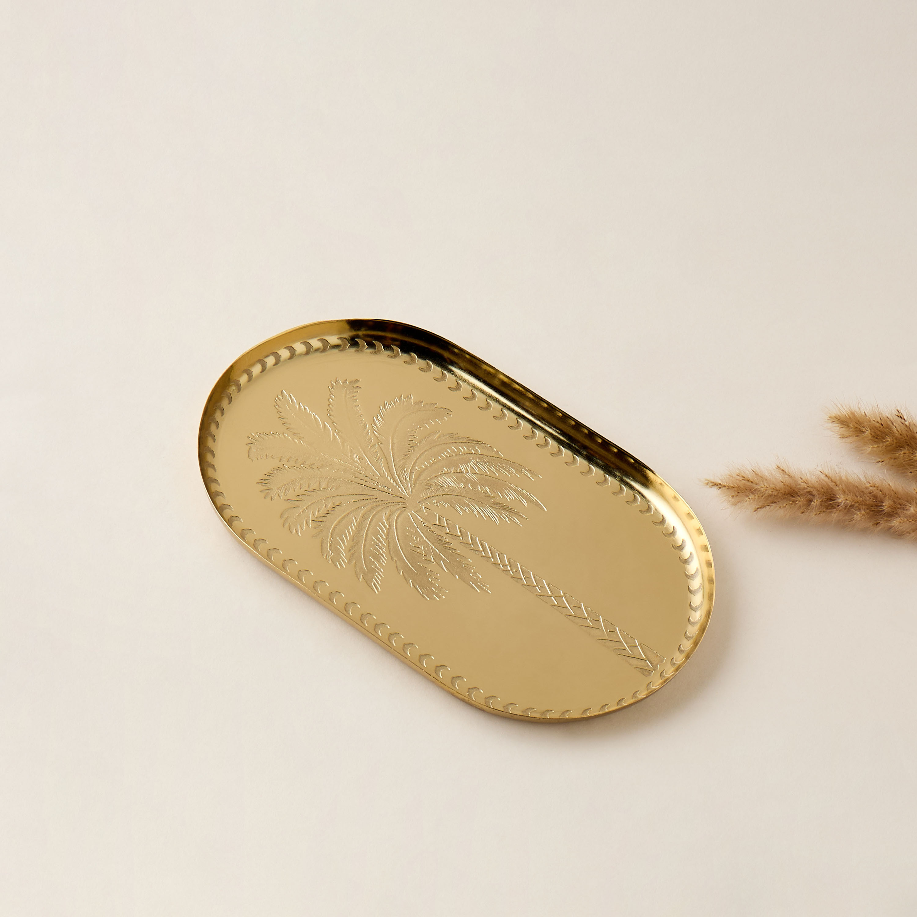 Palm Tree Embossed Serving Tray - 25x16 cms-household-dining-serveware-servingtrays-image-2