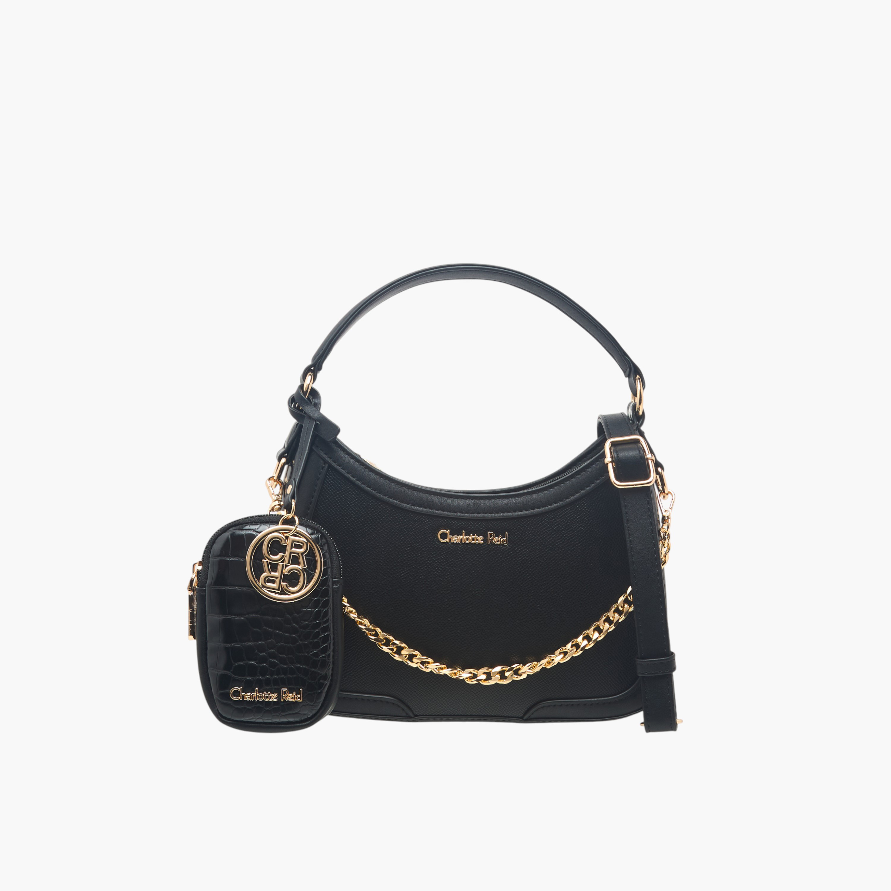 Charlotte Reid Textured Shoulder Bag with Pouch-women-bagsandwallets-handbags-image-1
