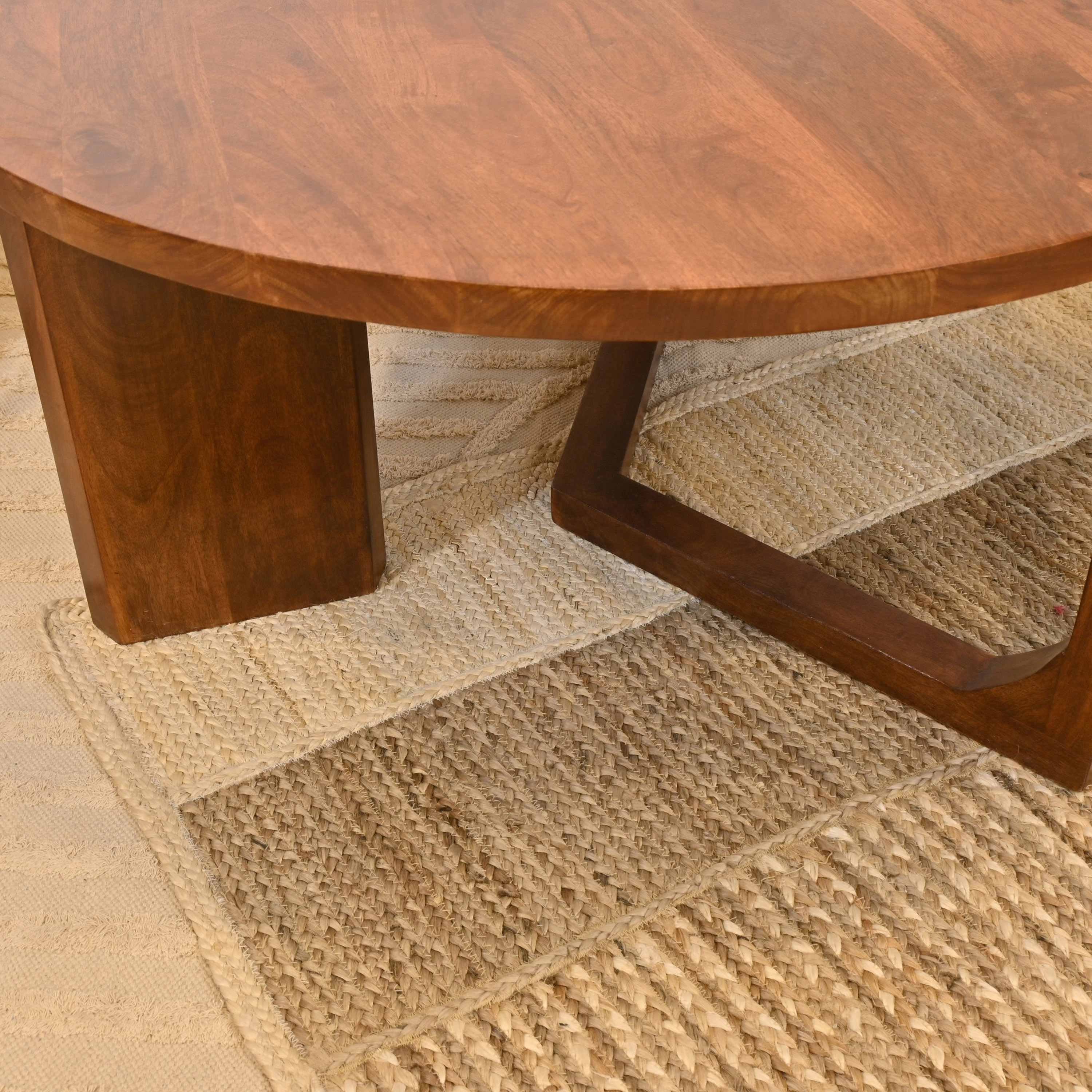 Crafted by Lifestyle Wooden Round Coffee Table - 90x45 cms-furniture-livingroom-coffeetables-image-3