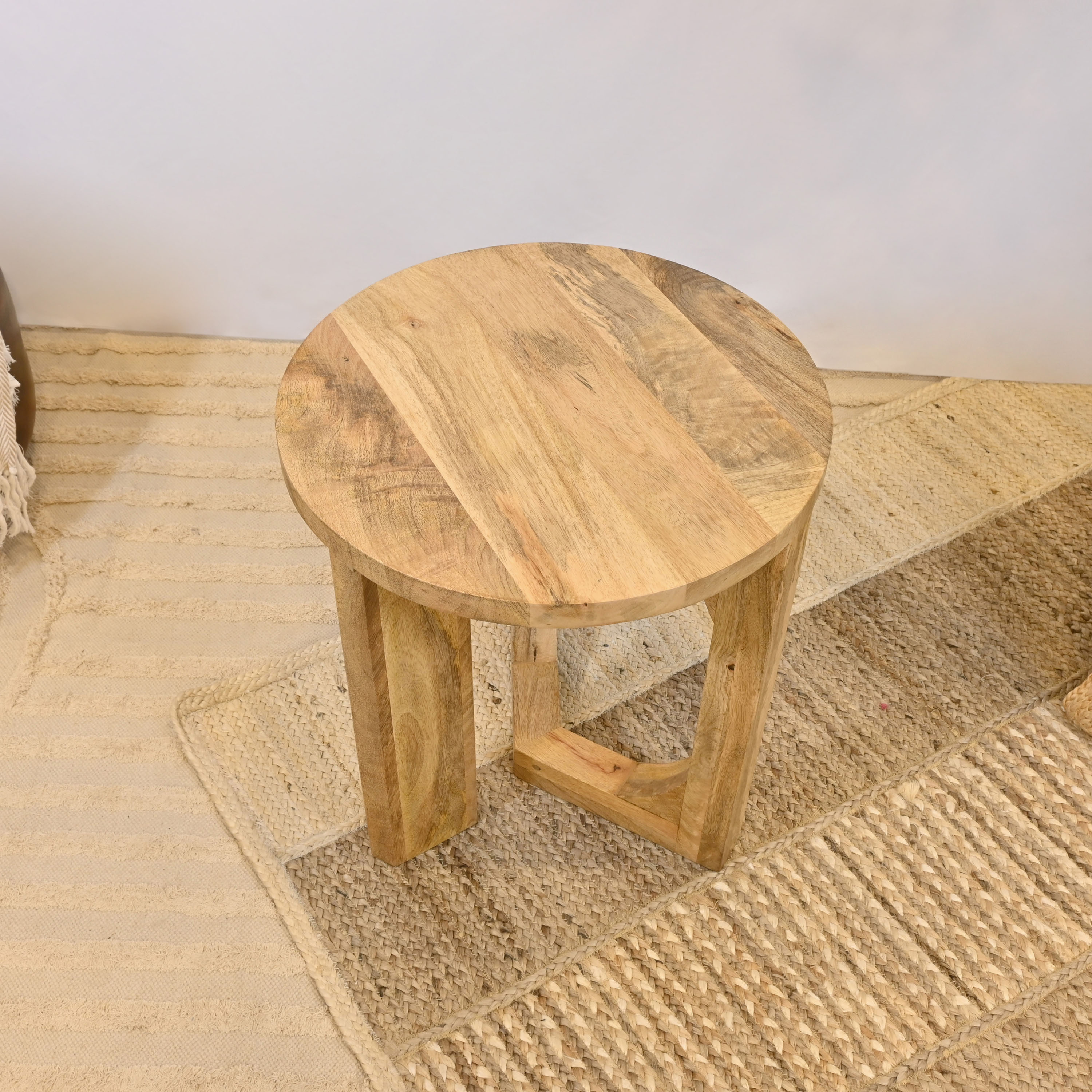 Crafted by Lifestyle Wooden Round Accent Table - 45x50 cms-furniture-livingroom-sideandendtables-image-3