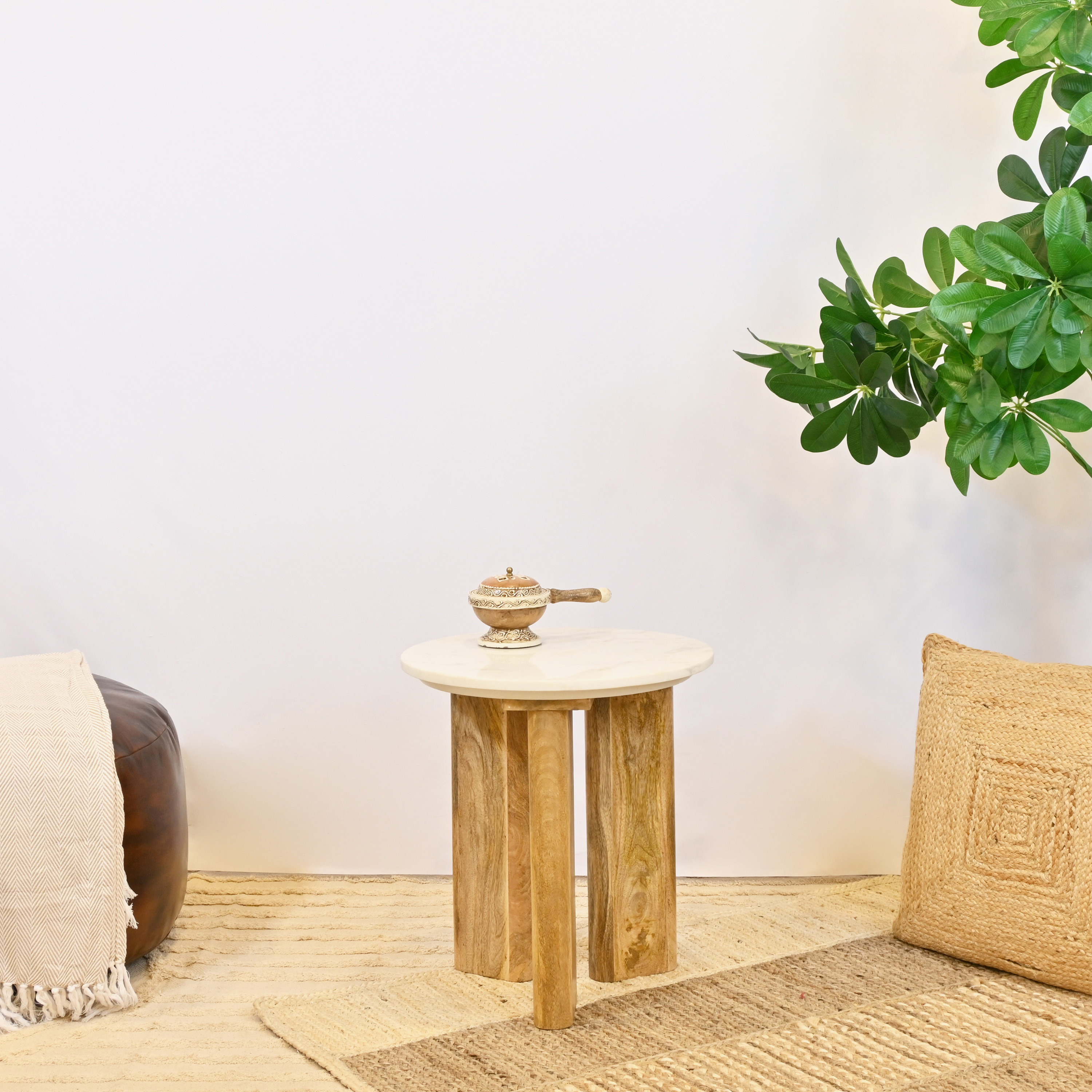 Crafted by Lifestyle Marble Top Accent Table-furniture-livingroom-sideandendtables-image-1