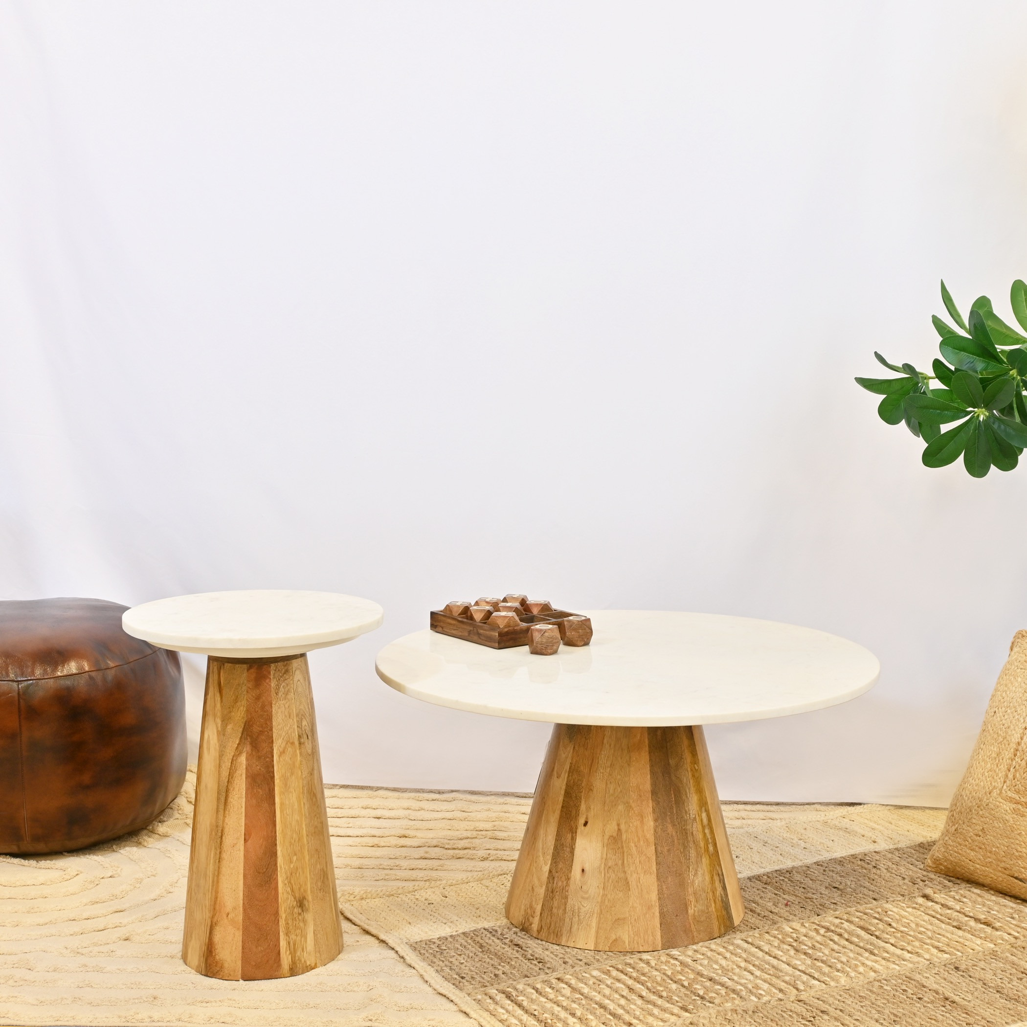 Crafted by Lifestyle Marble Top Side Table-furniture-livingroom-sideandendtables-image-1