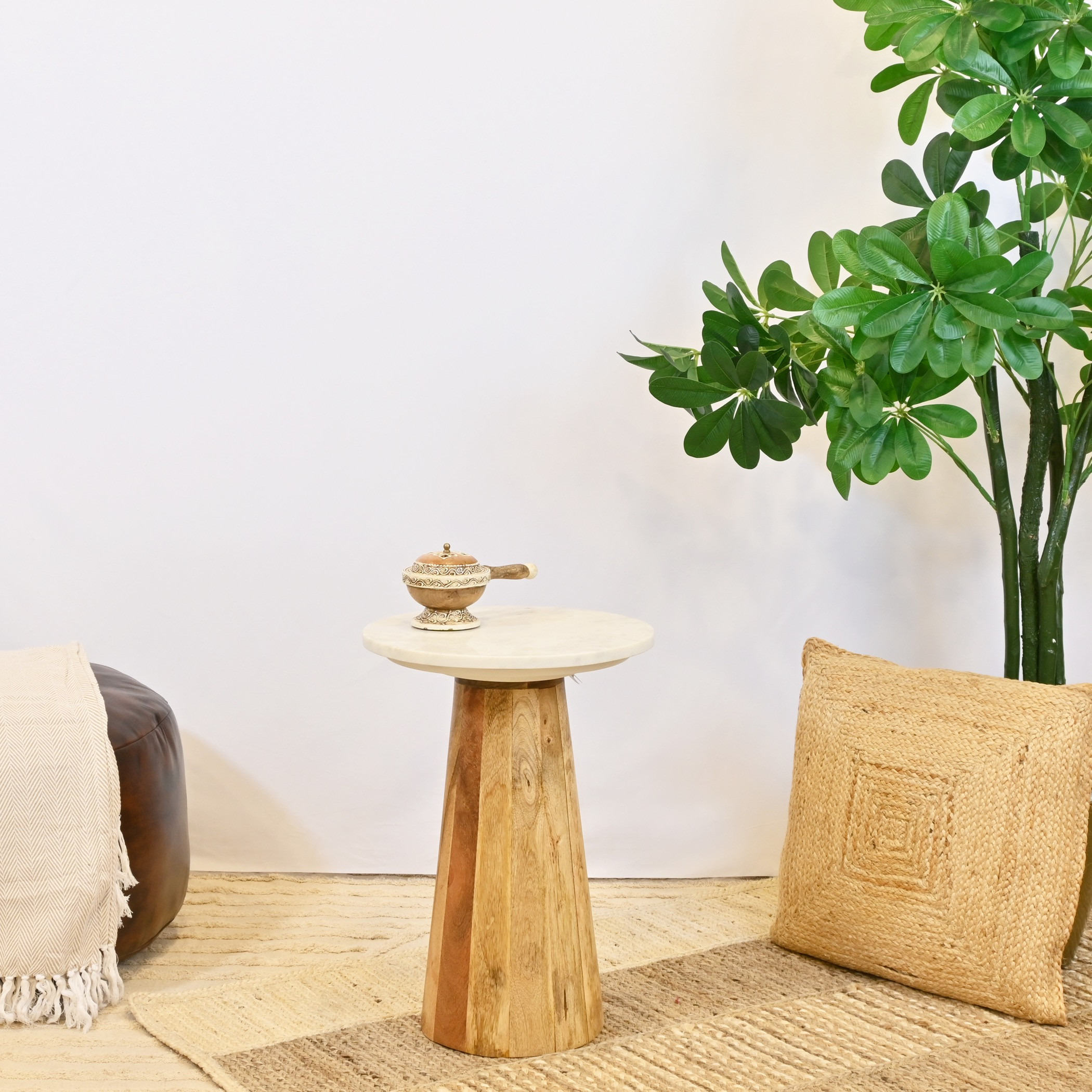 Crafted by Lifestyle Marble Top Side Table-furniture-livingroom-sideandendtables-image-2