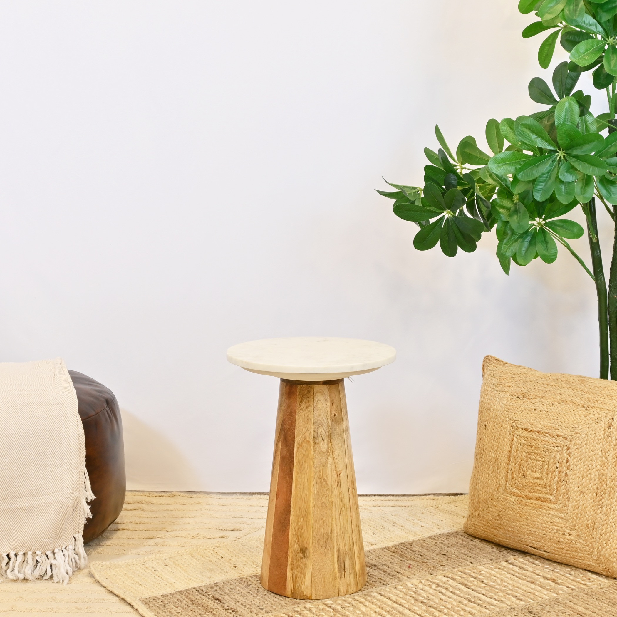 Crafted by Lifestyle Marble Top Side Table-furniture-livingroom-sideandendtables-image-3