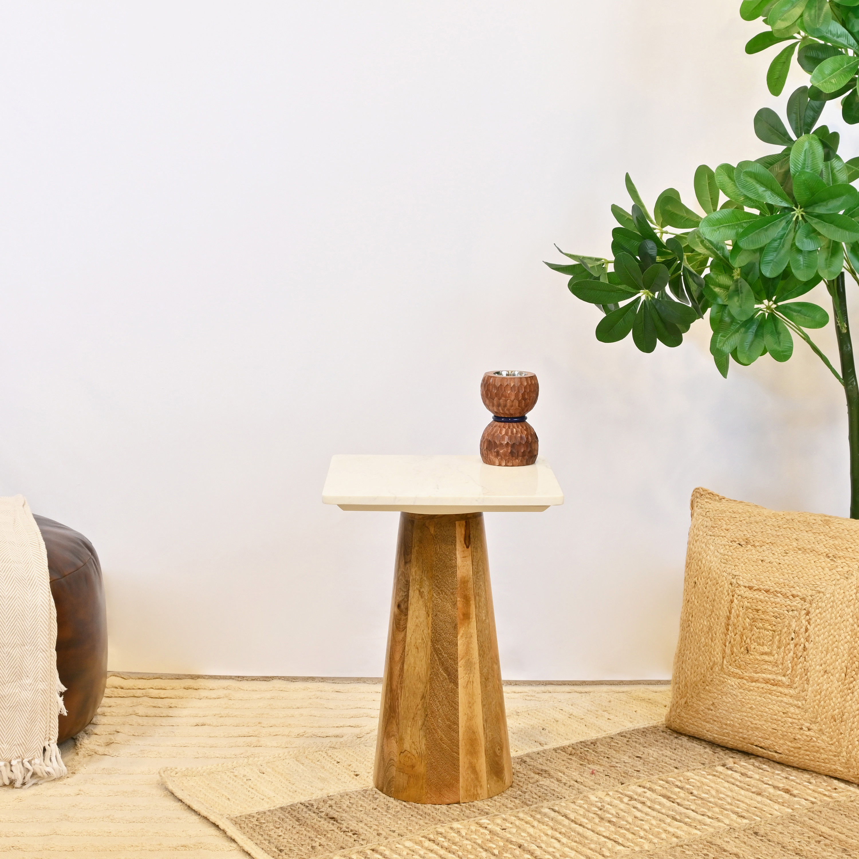 Crafted by Lifestyle Marble Top Accent Table-furniture-livingroom-sideandendtables-image-1