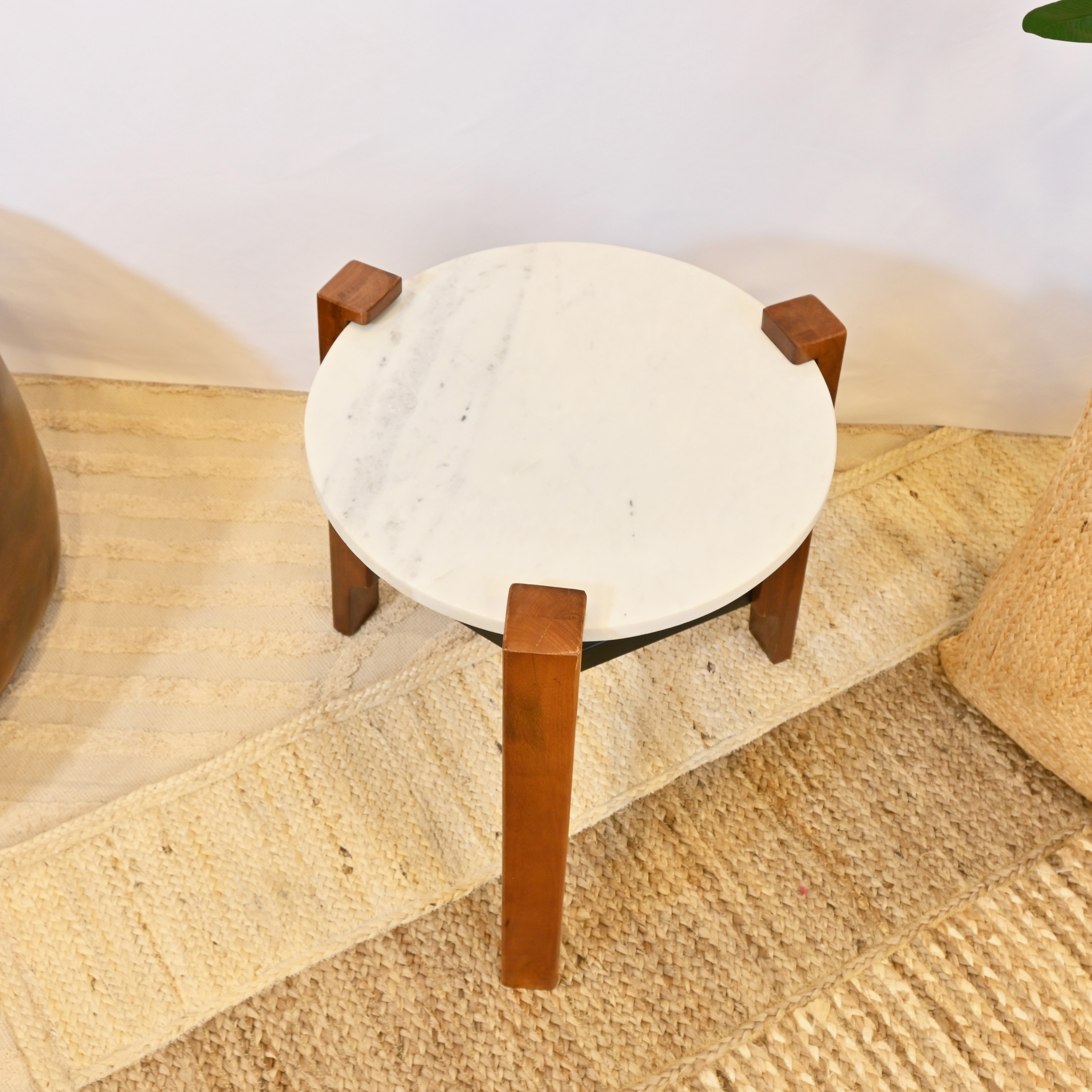 Crafted by Lifestyle Marble Top Side Table - 40x50 cms-furniture-livingroom-sideandendtables-image-3