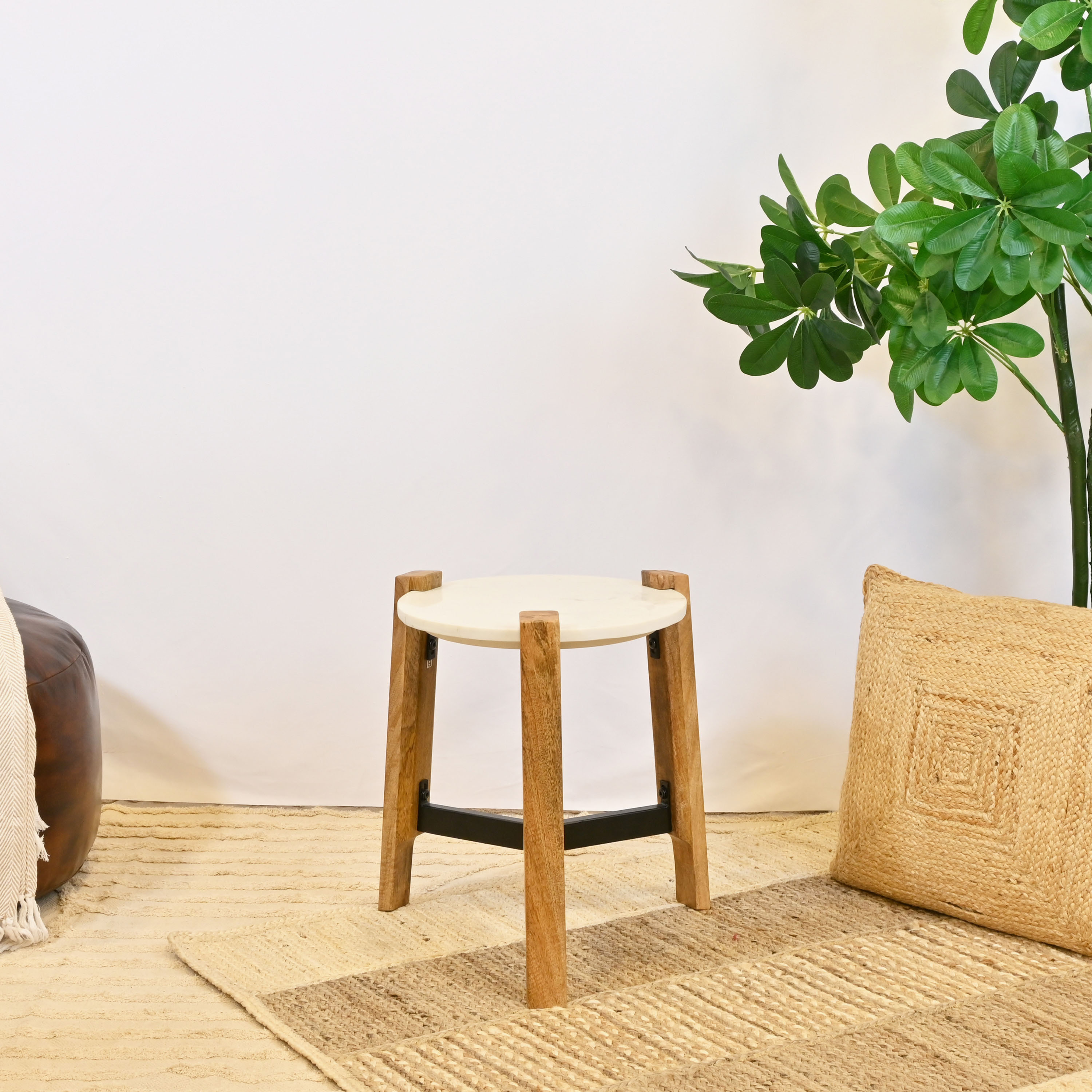 طاولة جانبية بسطح رخامي من لايف ستايل - 40x50 سم-furniture-livingroom-sideandendtables-image-2