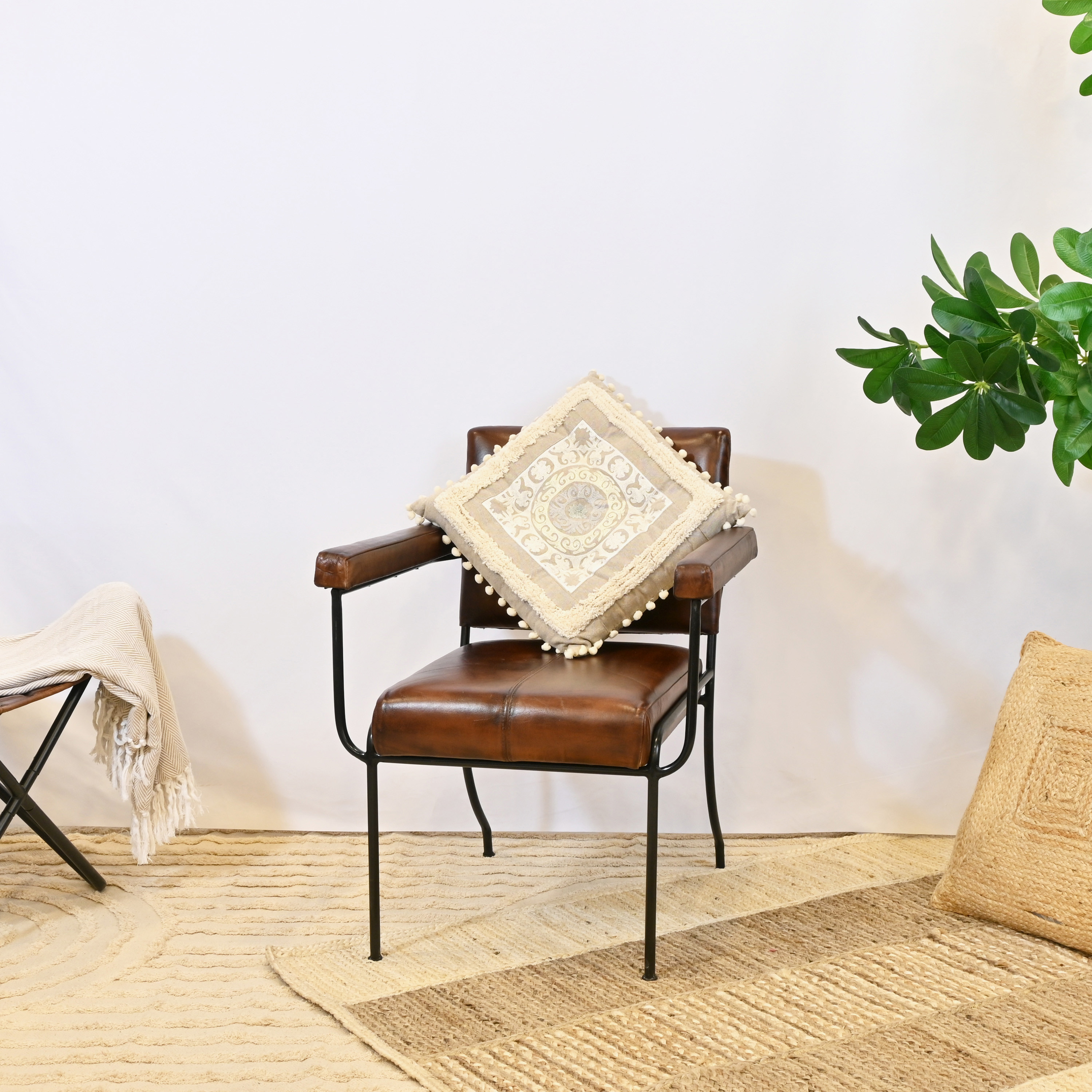 Crafted by Lifestyle Leather Armchair - 65x60x77 cms-furniture-sofaandseating-armchairs-image-1