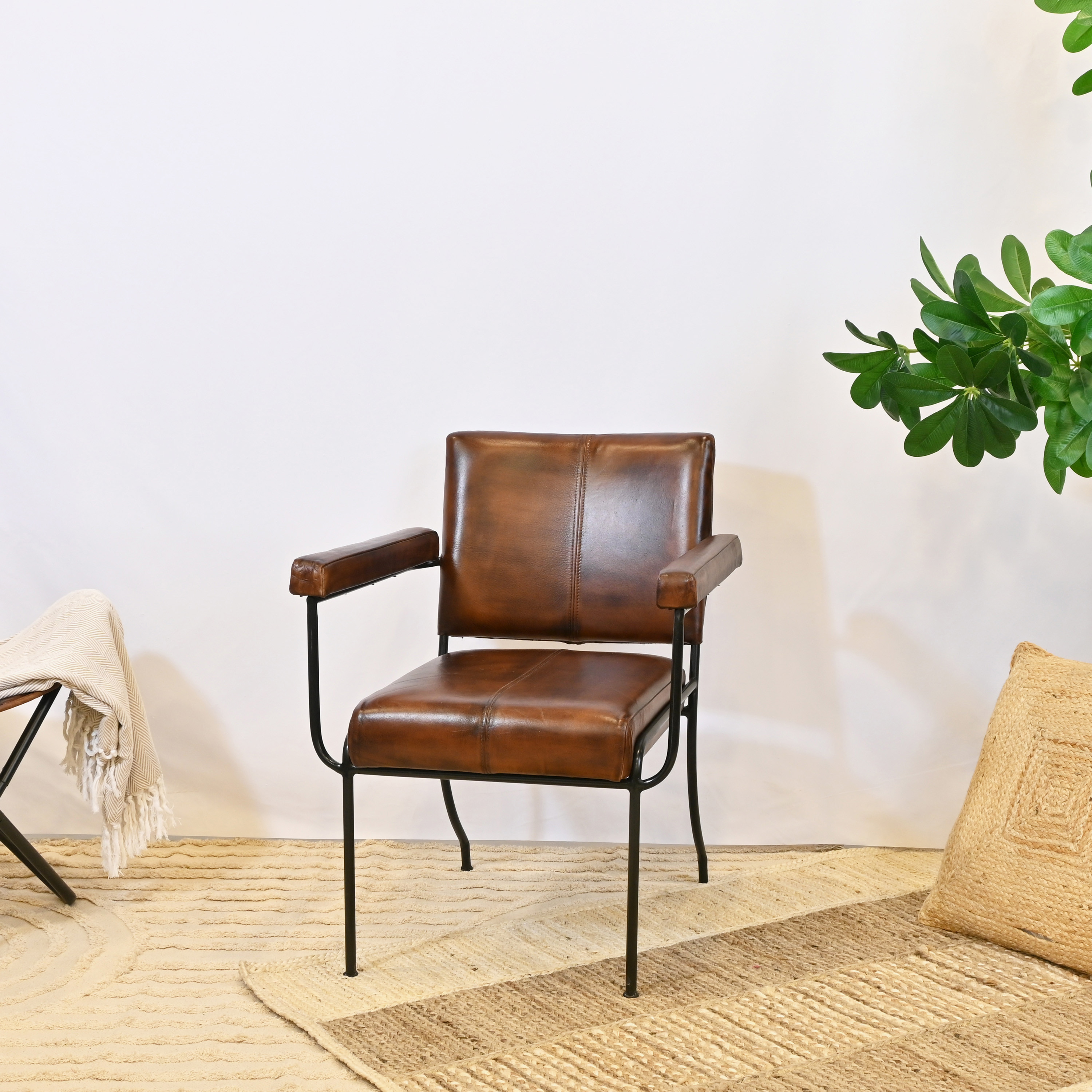 Crafted by Lifestyle Leather Armchair - 65x60x77 cms-furniture-sofaandseating-armchairs-image-2