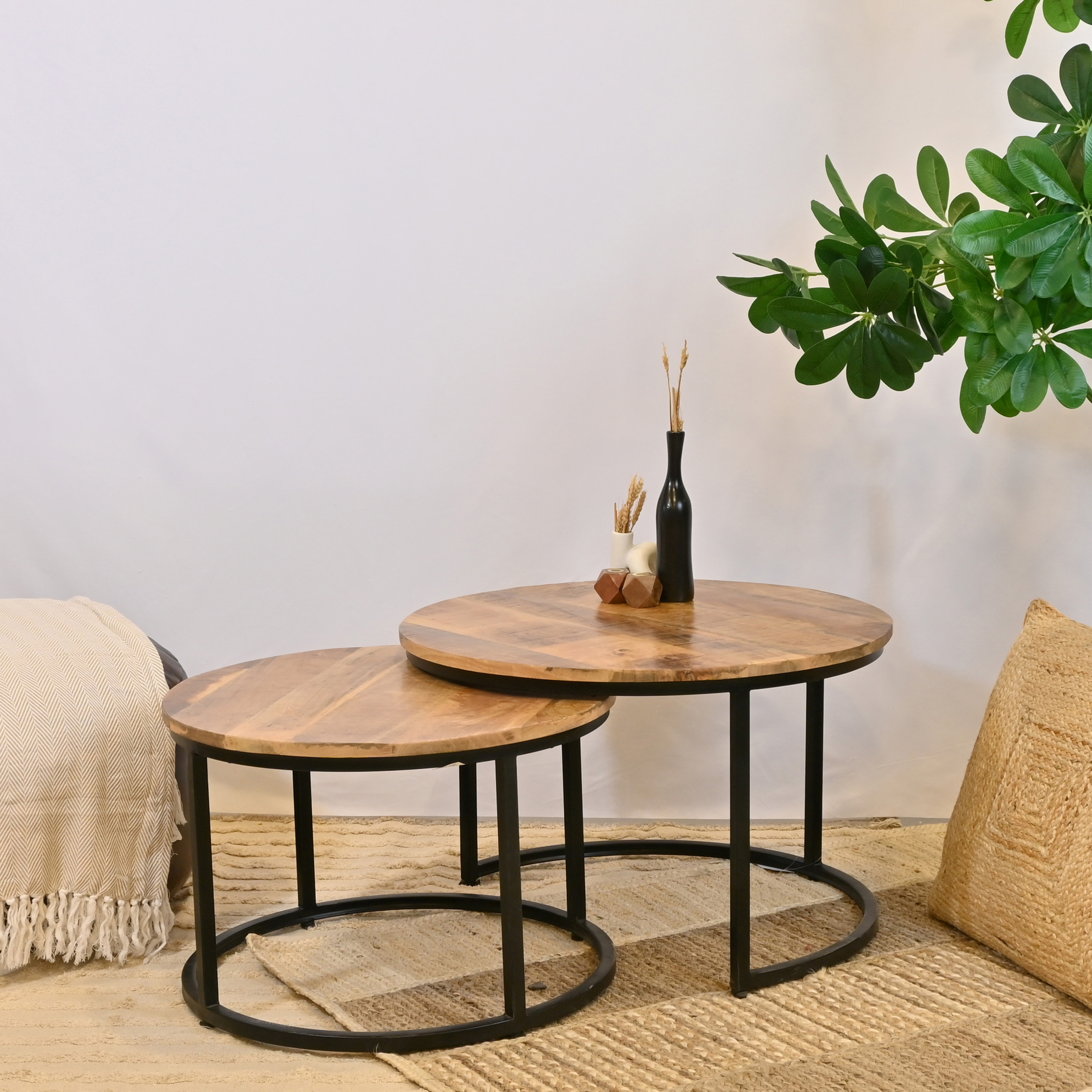 Crafted by Lifestyle Wooden Top Coffee Table - Set of 2-furniture-livingroom-coffeetables-image-1