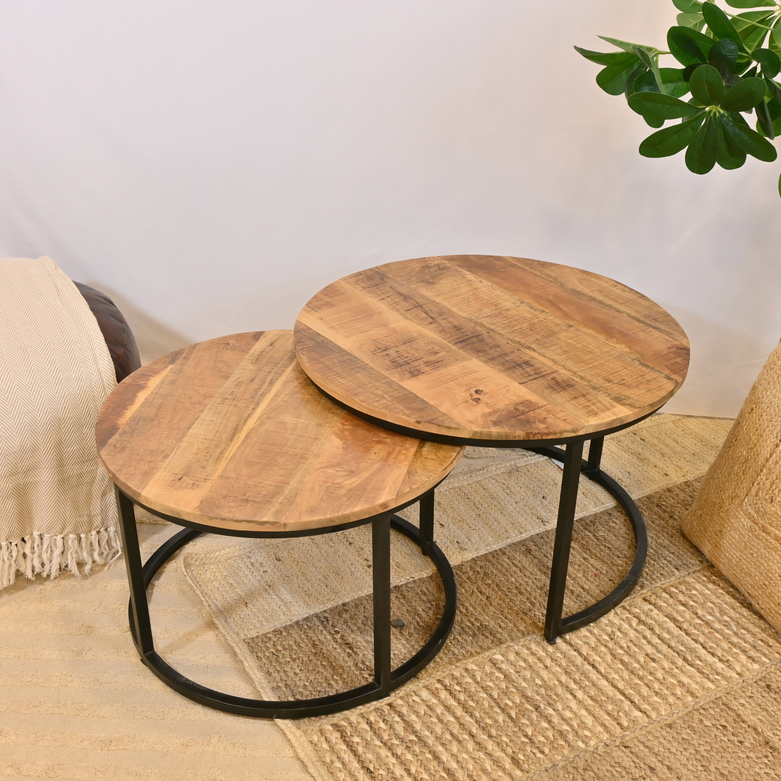 Crafted by Lifestyle Wooden Top Coffee Table - Set of 2-furniture-livingroom-coffeetables-image-3