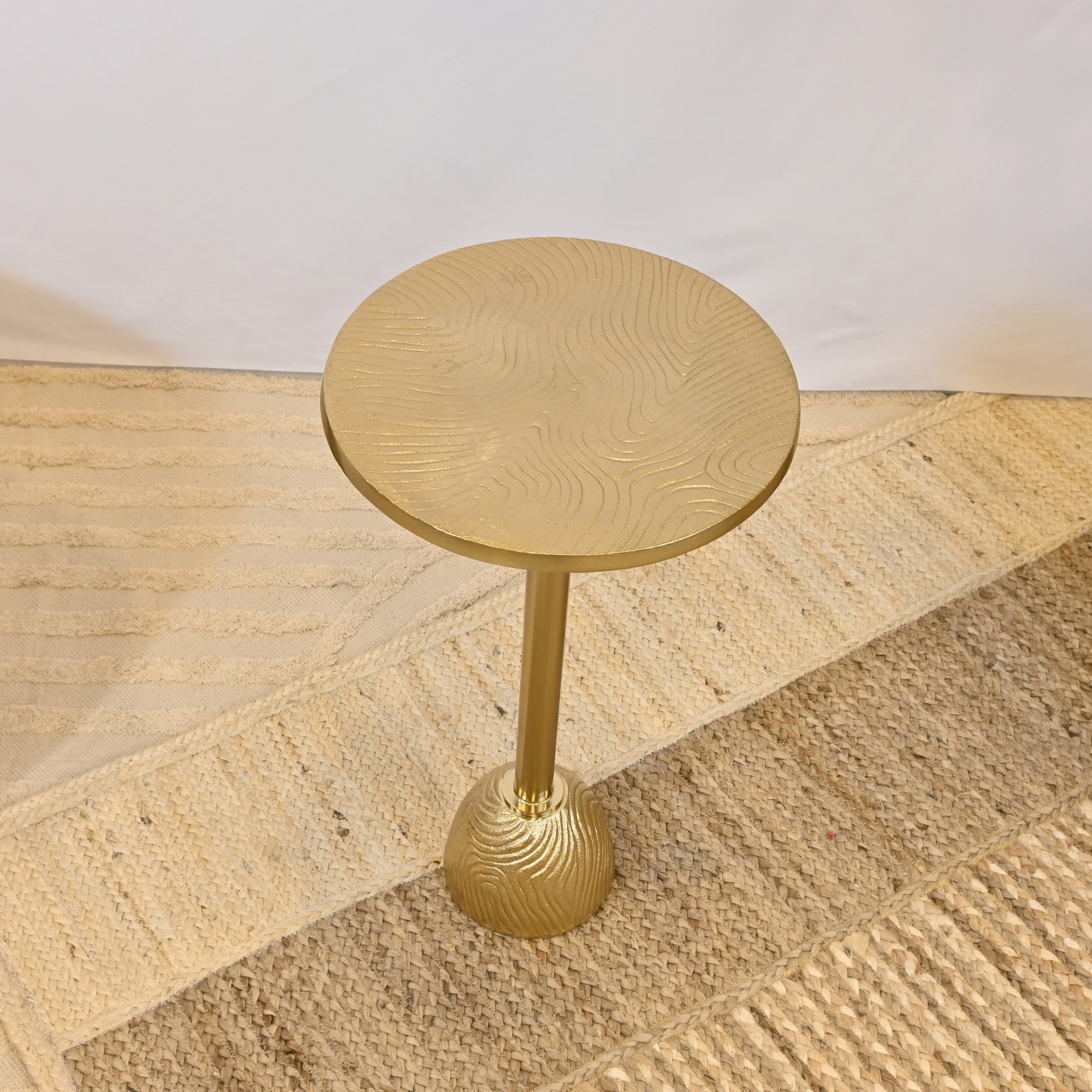 Crafted by Lifestyle Textured Metal Top Accent Table with Pedestal Base-furniture-livingroom-sideandendtables-image-3