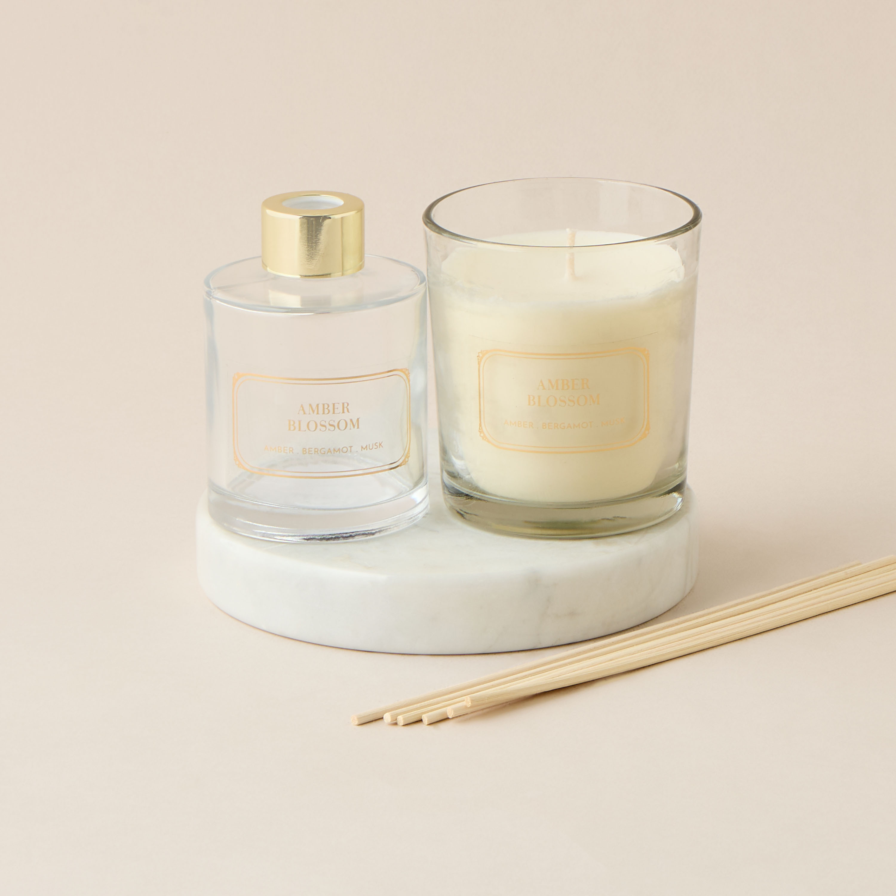 Scent.d London Amber Blossom Diffuser and Jar Candle Gift Set-household-homefragrance-fragrancegiftset-image-2