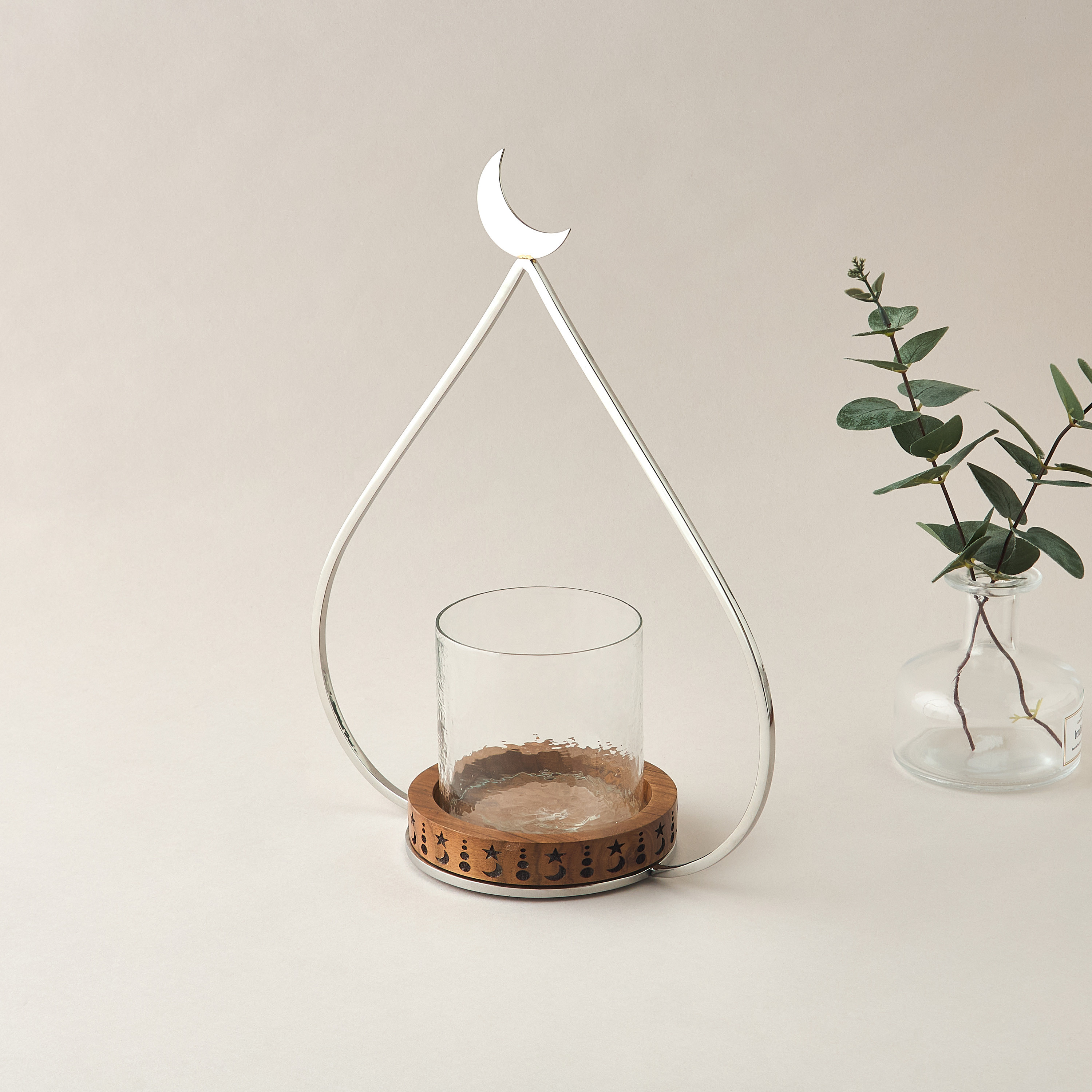 Decorative Crescent Accent Votive - 27x35 cms-household-decor-decorativeobjectsandsculptures-image-1