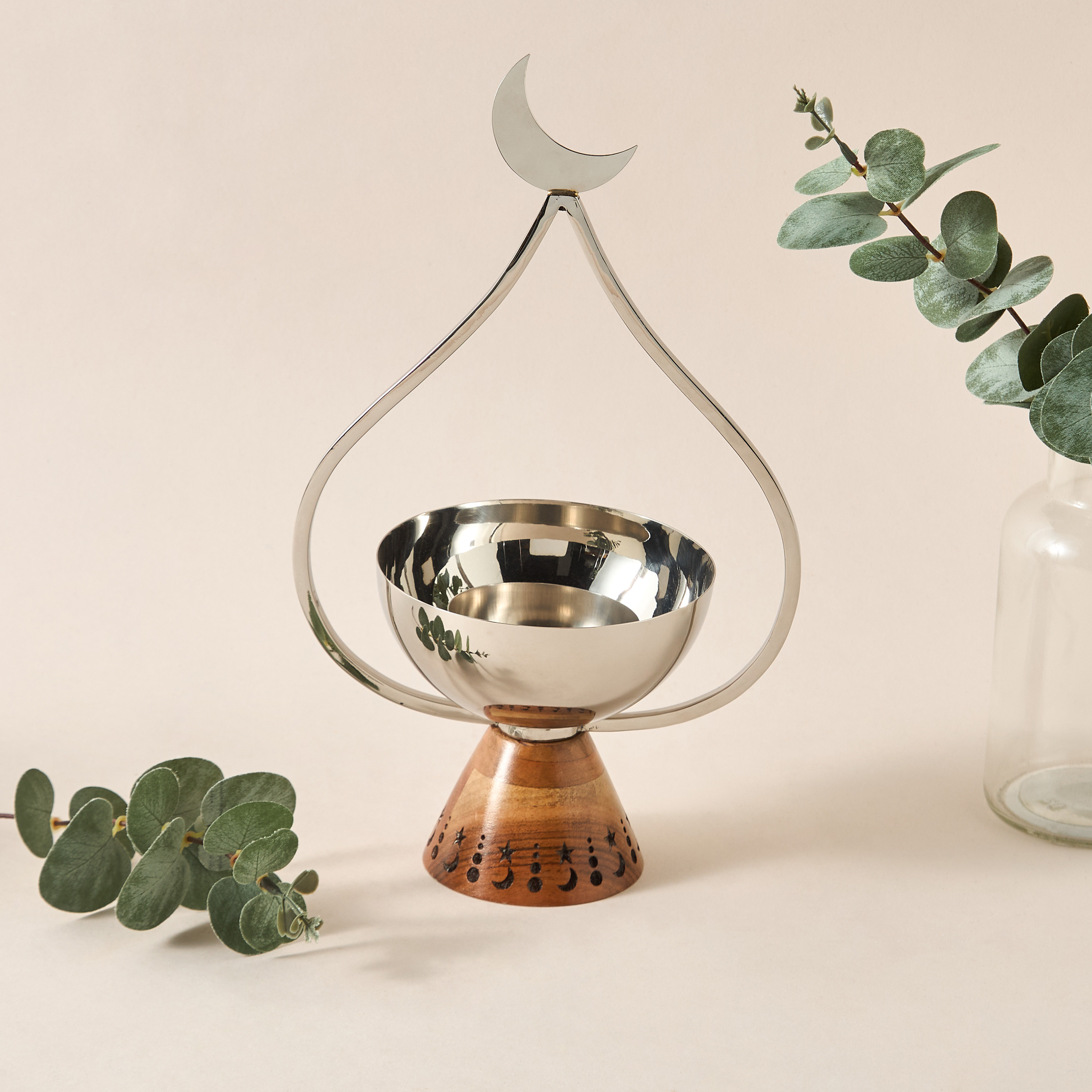 Decorative Crescent Accent Incense Burner - 15x25 cms-household-decor-decorativeobjectsandsculptures-image-1