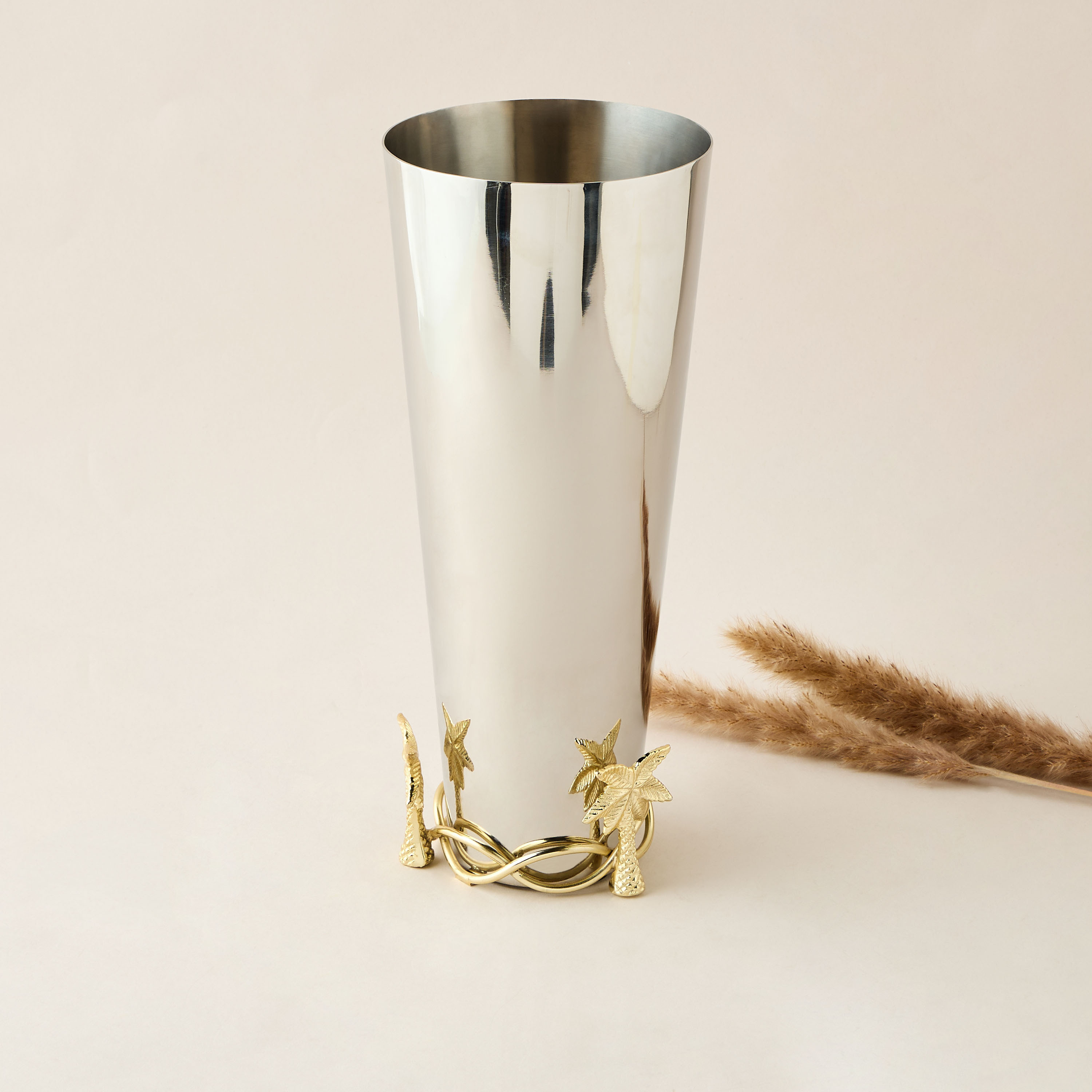 Decorative Palm Accent Vase - 13x31 cms-household-decor-vasesandbowls-image-1