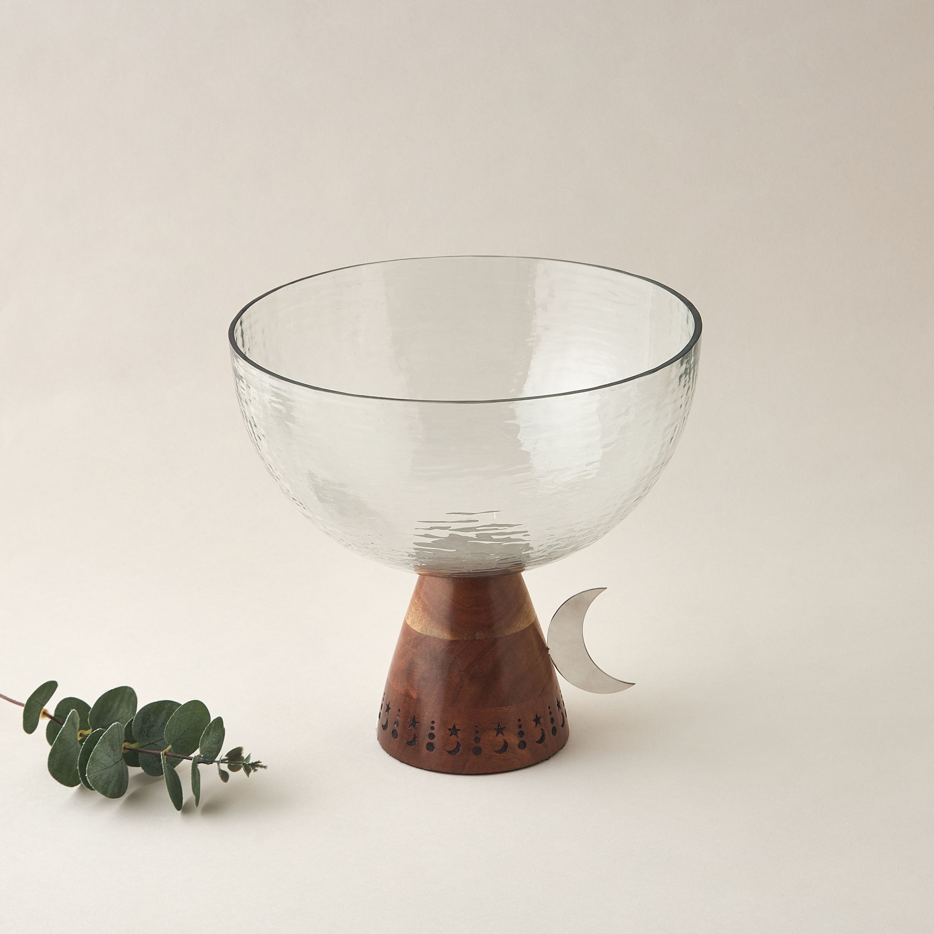 Decorative Footed Glass Bowl - 25 cms-household-decor-vasesandbowls-image-1