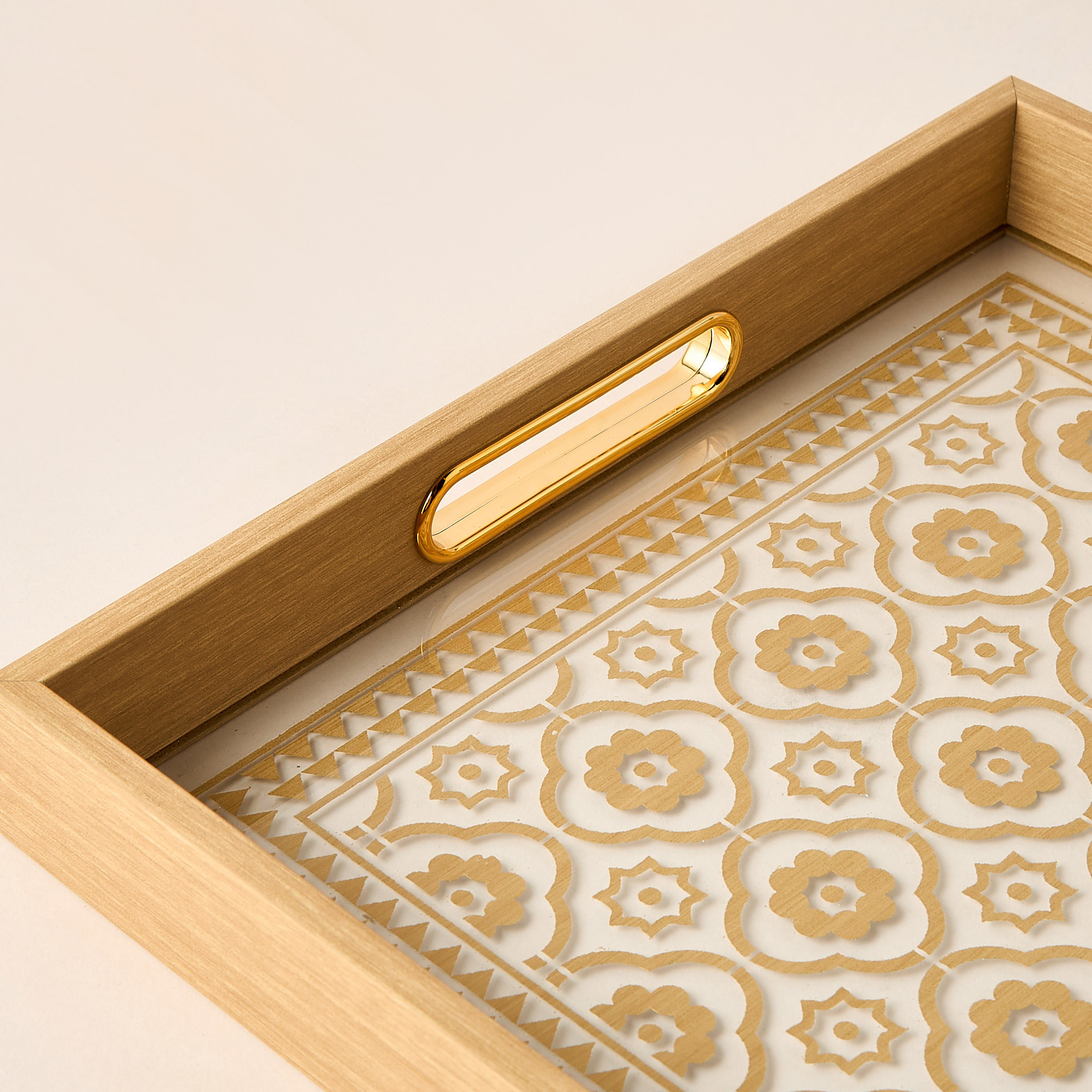 Printed Decorative Tray with Cutout Handle - 31x23 cms-household-decor-boxesandtrays-image-2