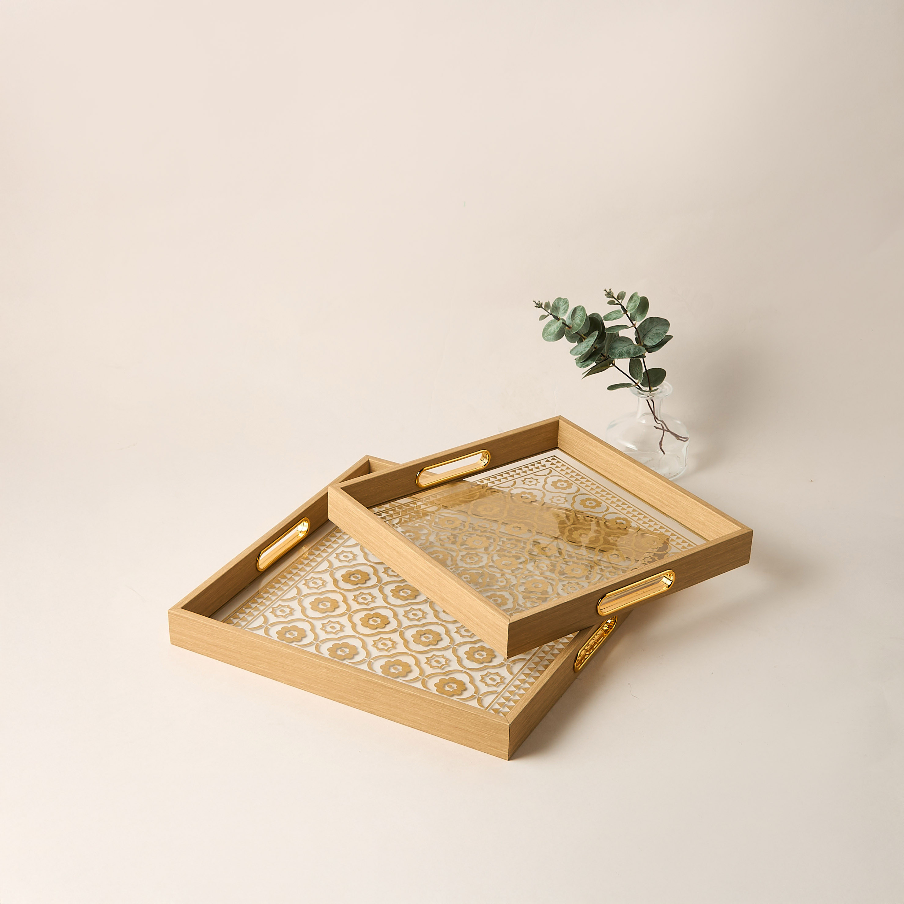 Printed Decorative Tray with Cutout Handle - 31x23 cms-household-decor-boxesandtrays-image-4