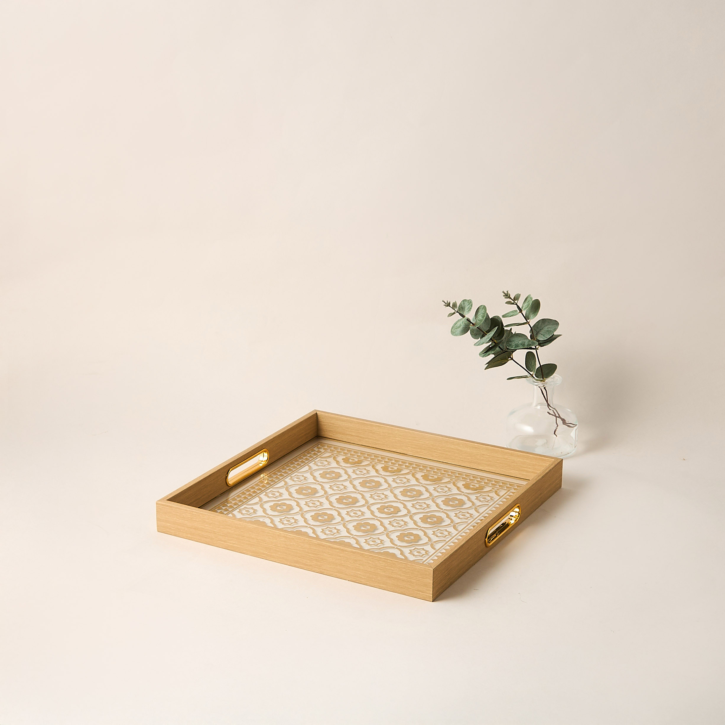 Printed Decorative Tray with Cutout Handle - 37x29 cms-household-decor-boxesandtrays-image-1