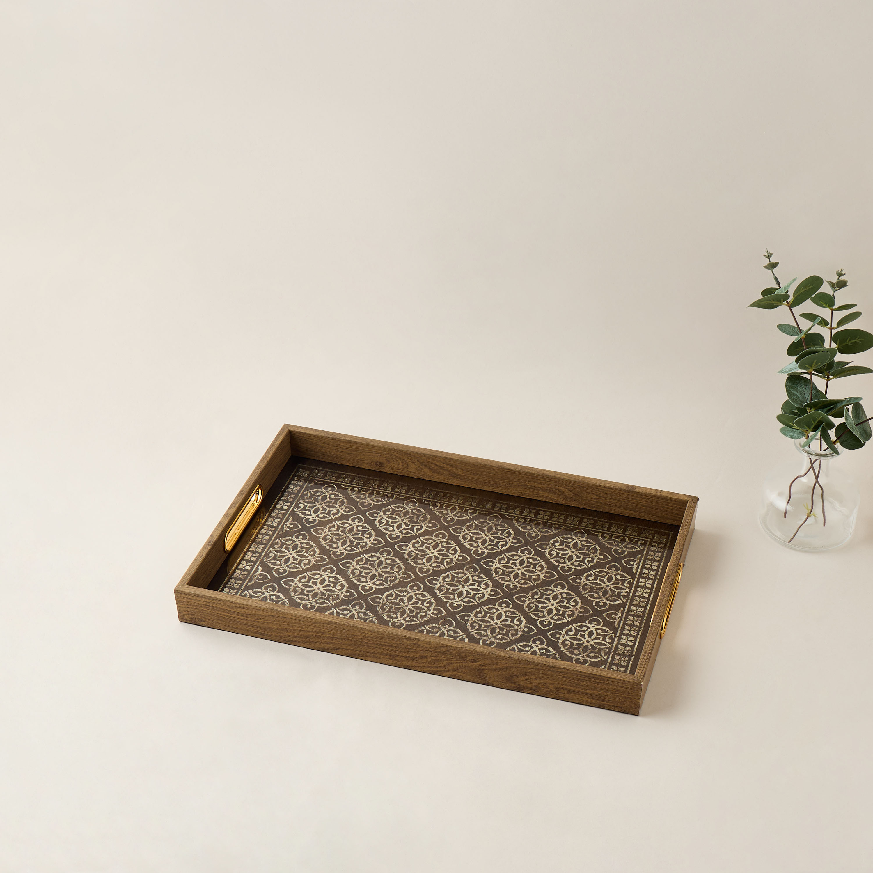 Decorative Tray with Handles - 44x10 cms-household-decor-boxesandtrays-image-2