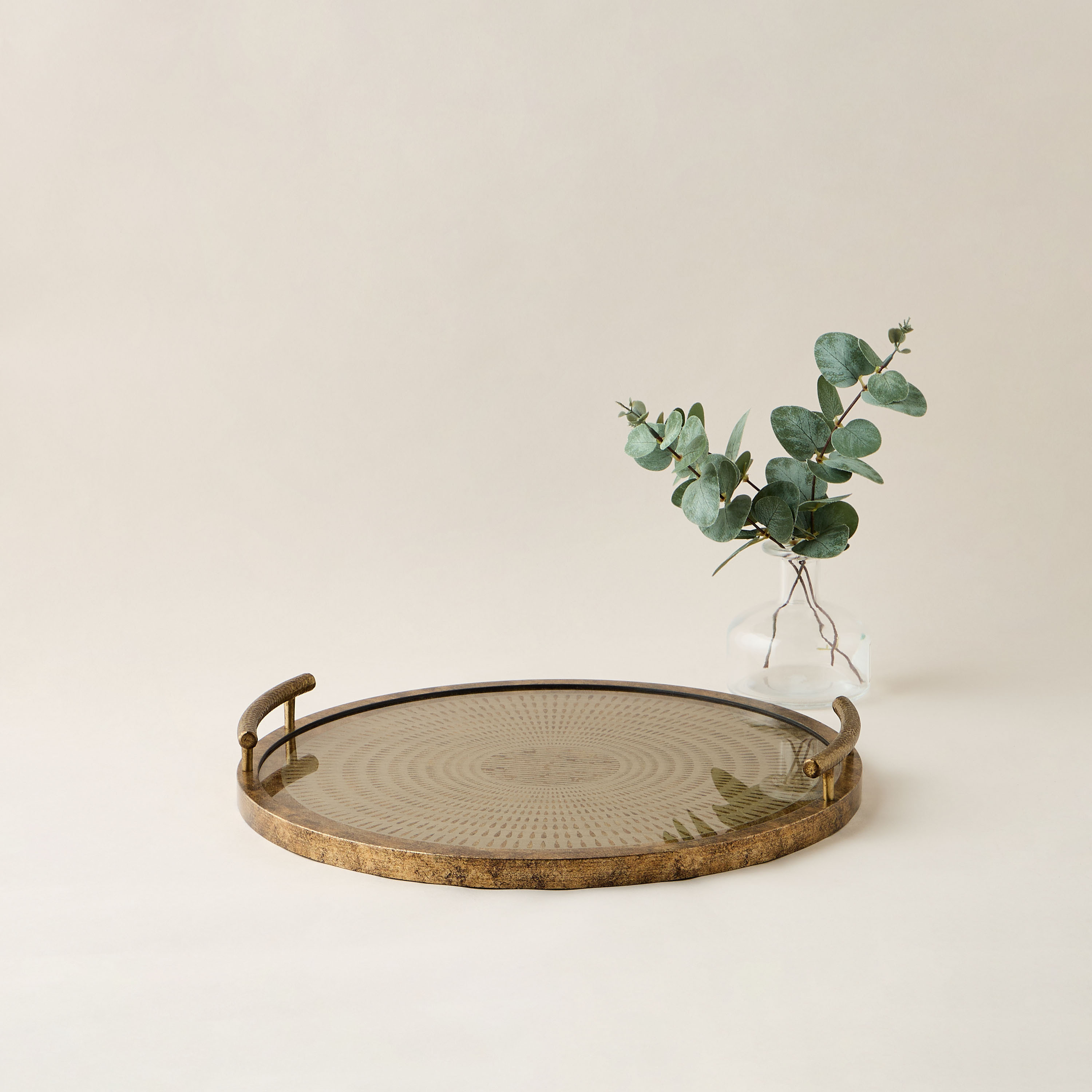 Decorative Acrylic Tray with Handles - 45 cms-household-decor-boxesandtrays-image-1
