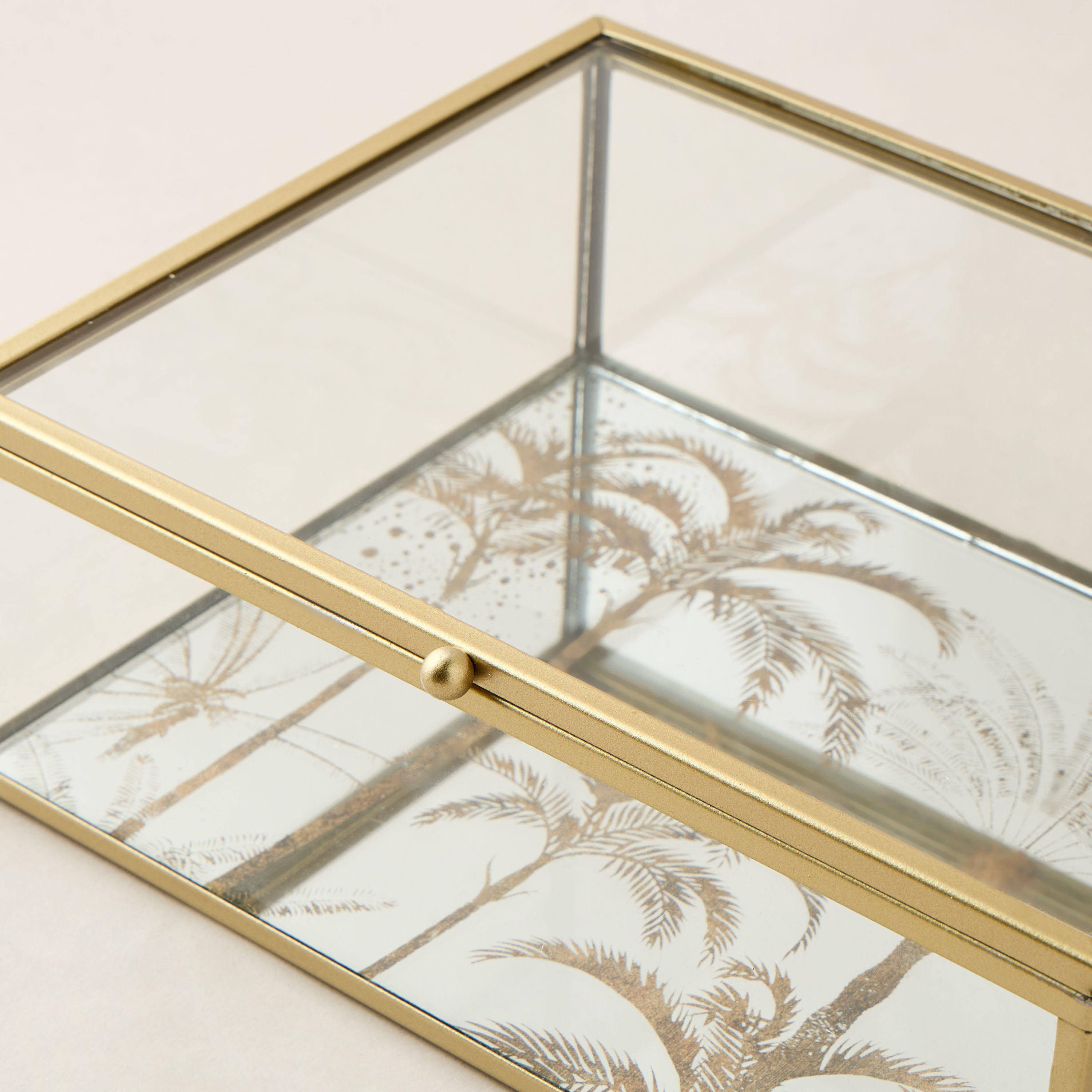 Decorative Palm Tree Print Glass Box - 20x7 cms-household-decor-boxesandtrays-image-3