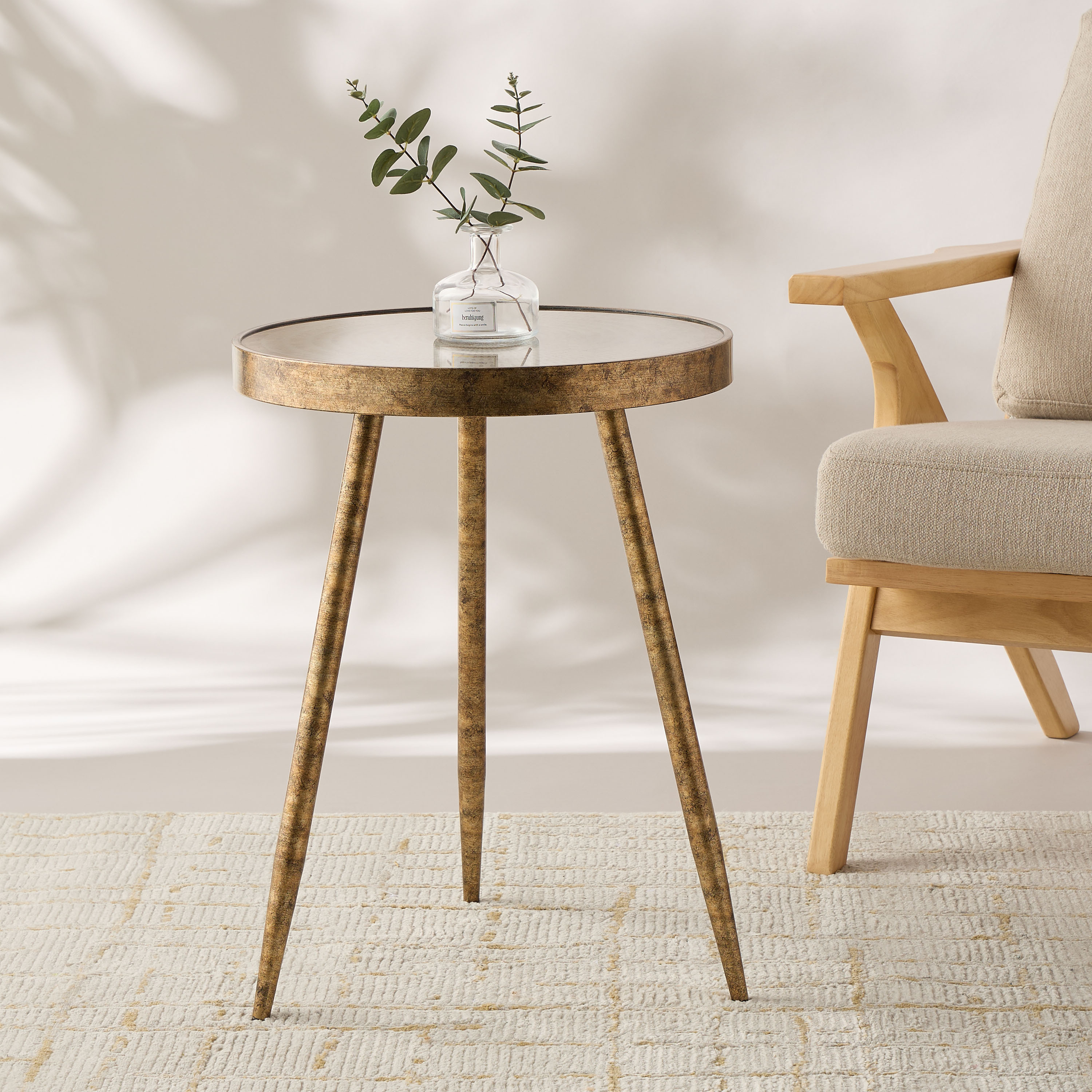 Glass Top Accent Table - 45x45x61 cms-furniture-livingroom-sideandendtables-image-1