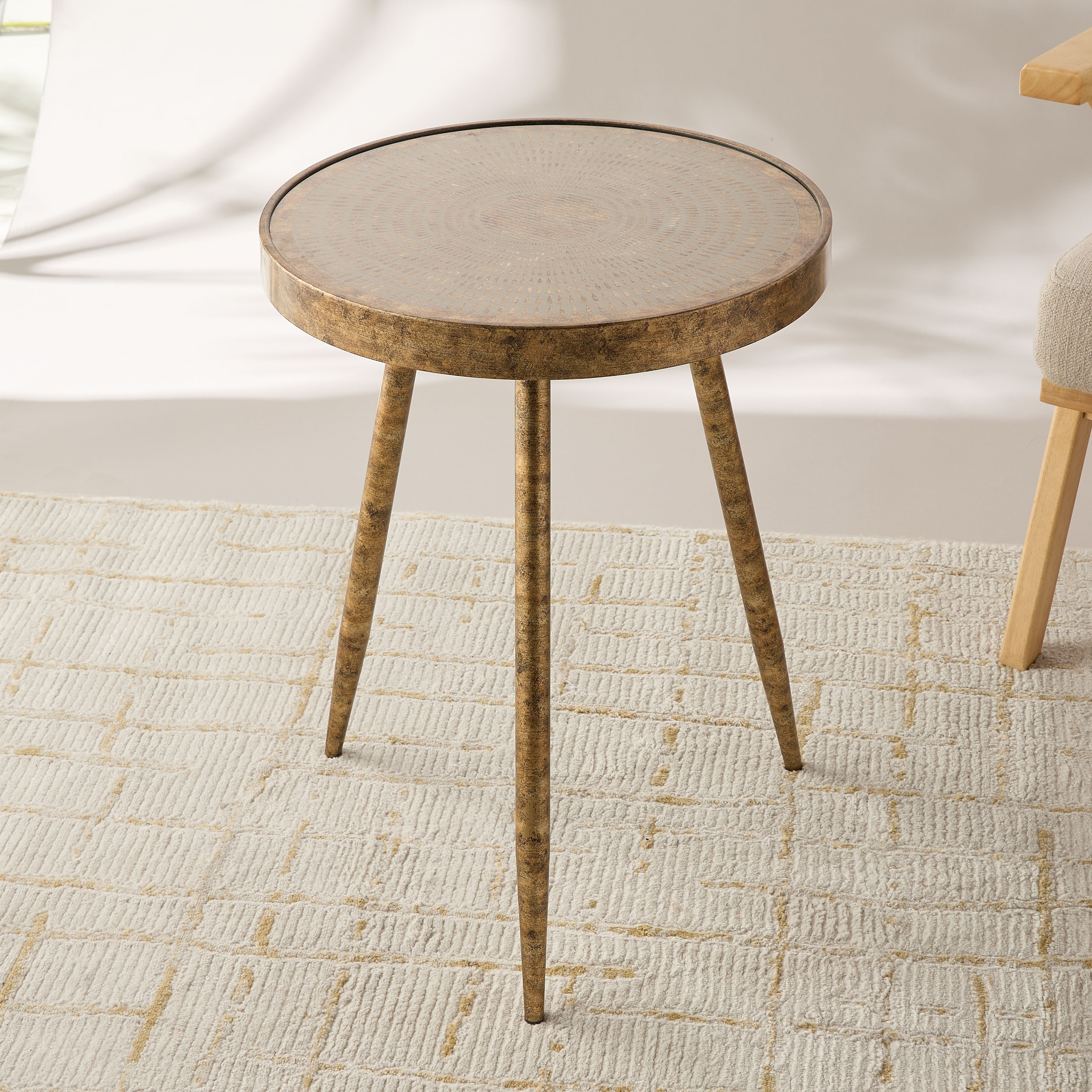 Glass Top Accent Table - 45x45x61 cms-furniture-livingroom-sideandendtables-image-2