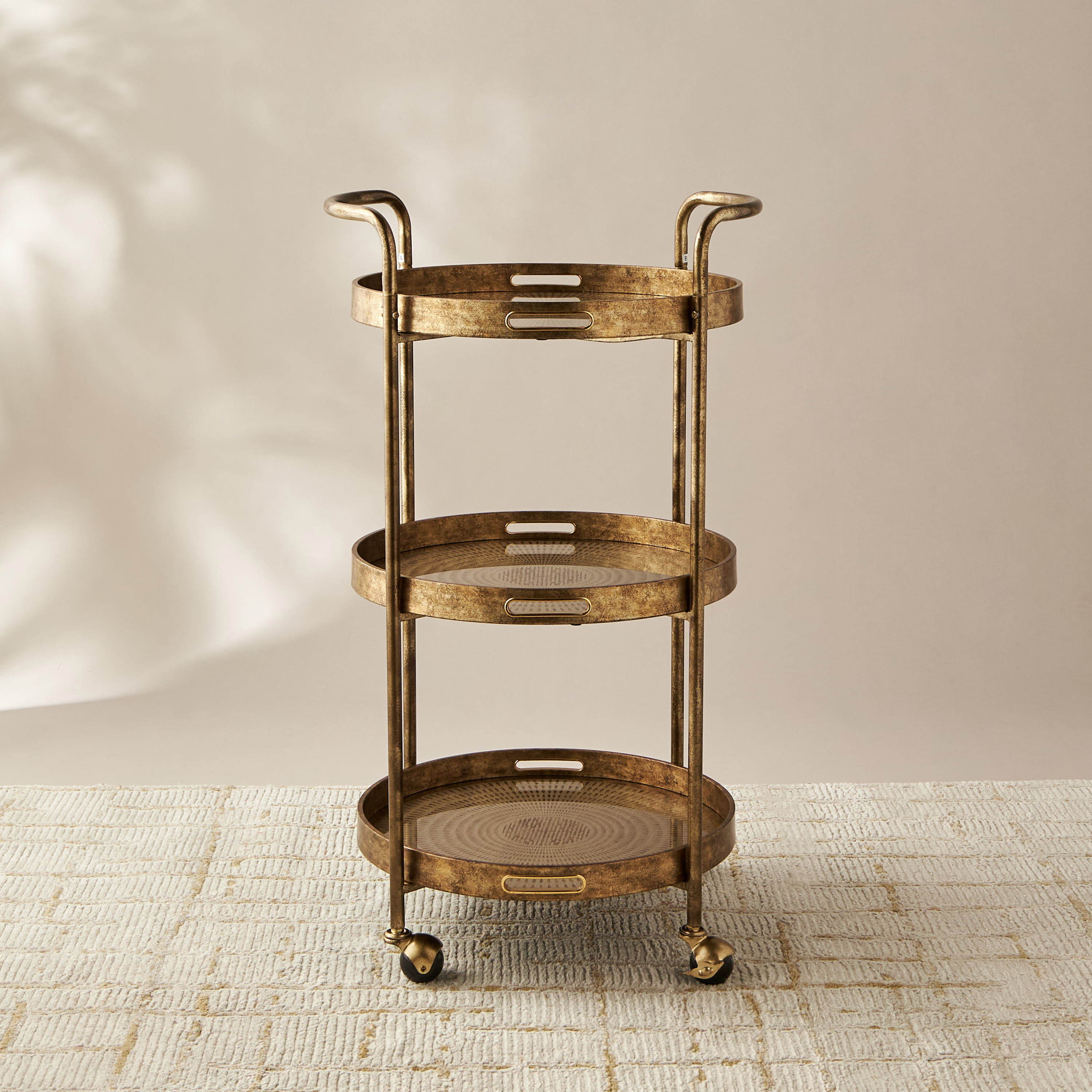 Metal 3-Tier Serving Trolley - 51x86 cms-furniture-diningroom-servingtrolleys-image-1