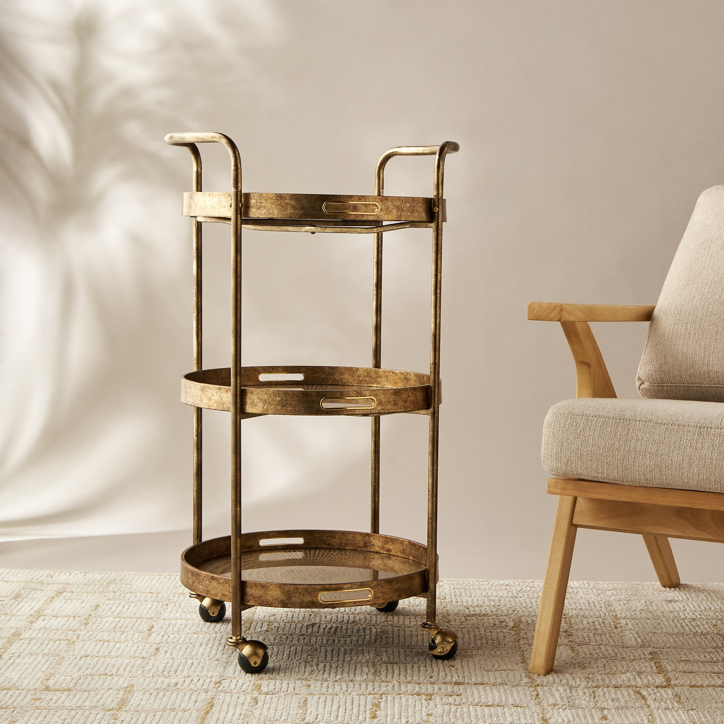Metal 3-Tier Serving Trolley - 51x86 cms-furniture-diningroom-servingtrolleys-image-5