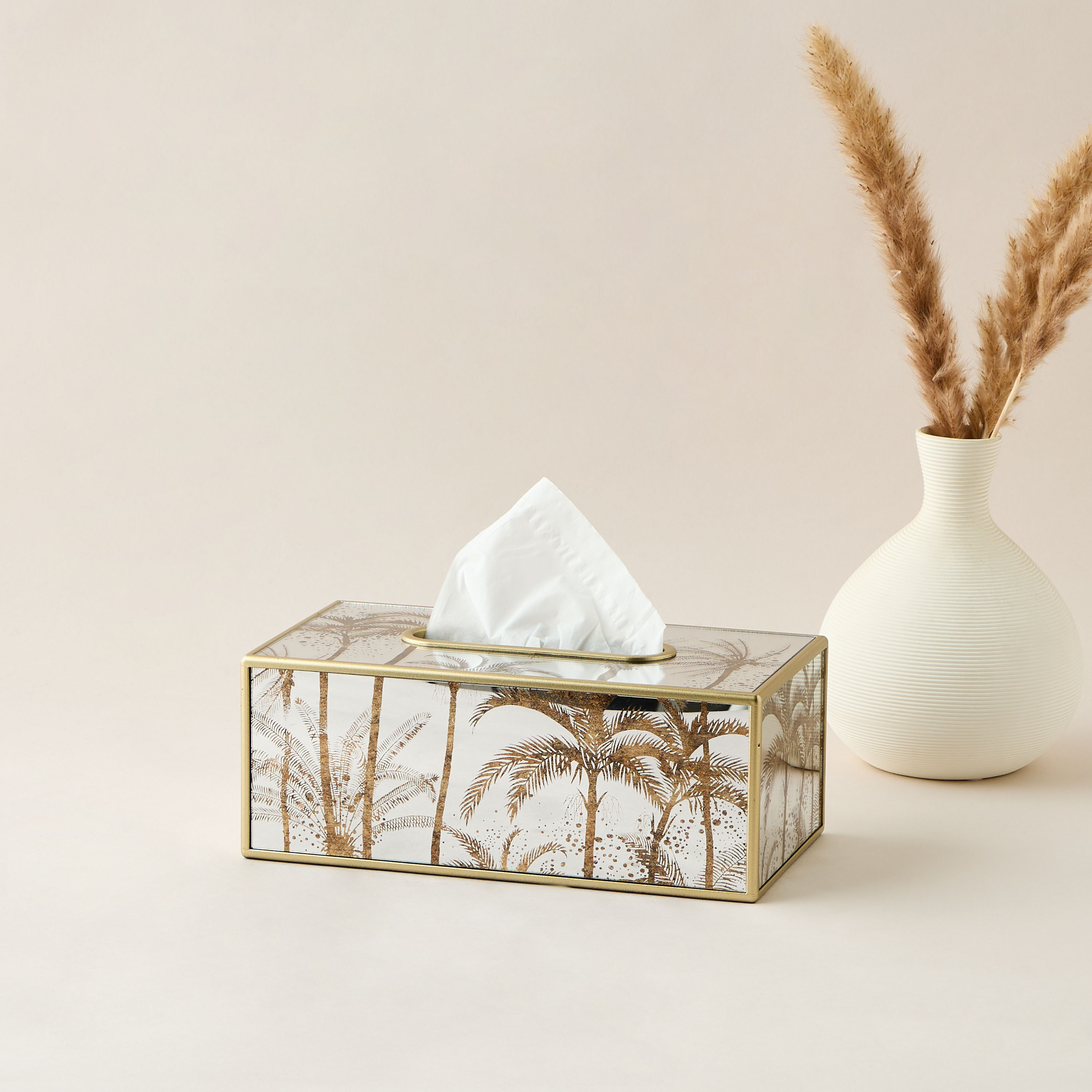 Palm Tree Print Tissue Holder-household-bathandlaundry-bathaccessories-tissueboxesandcottonjars-image-1