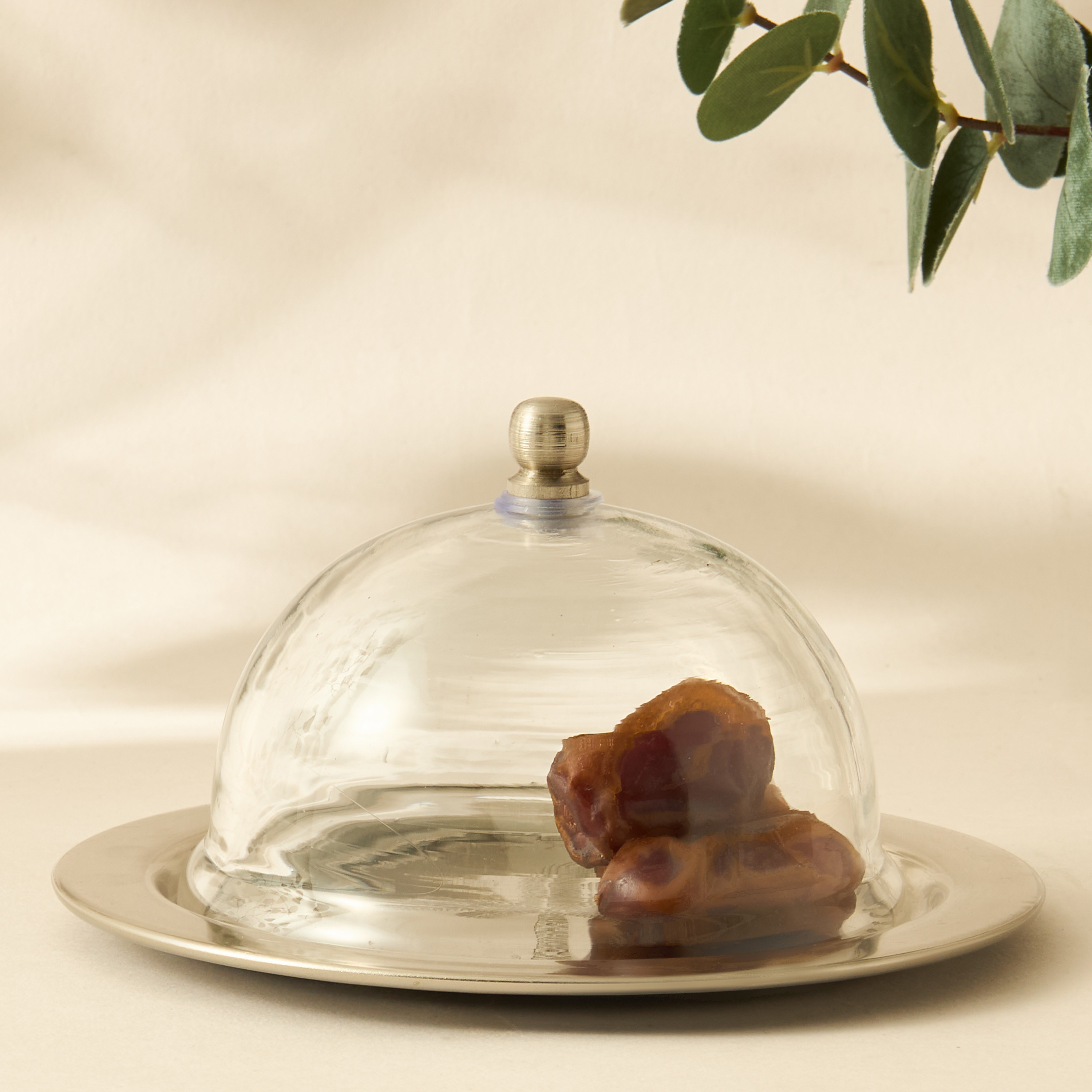 Palm Tree Embossed Date Tray with Dome Lid - 17 cms-household-dining-dinnerware-bowls-image-1