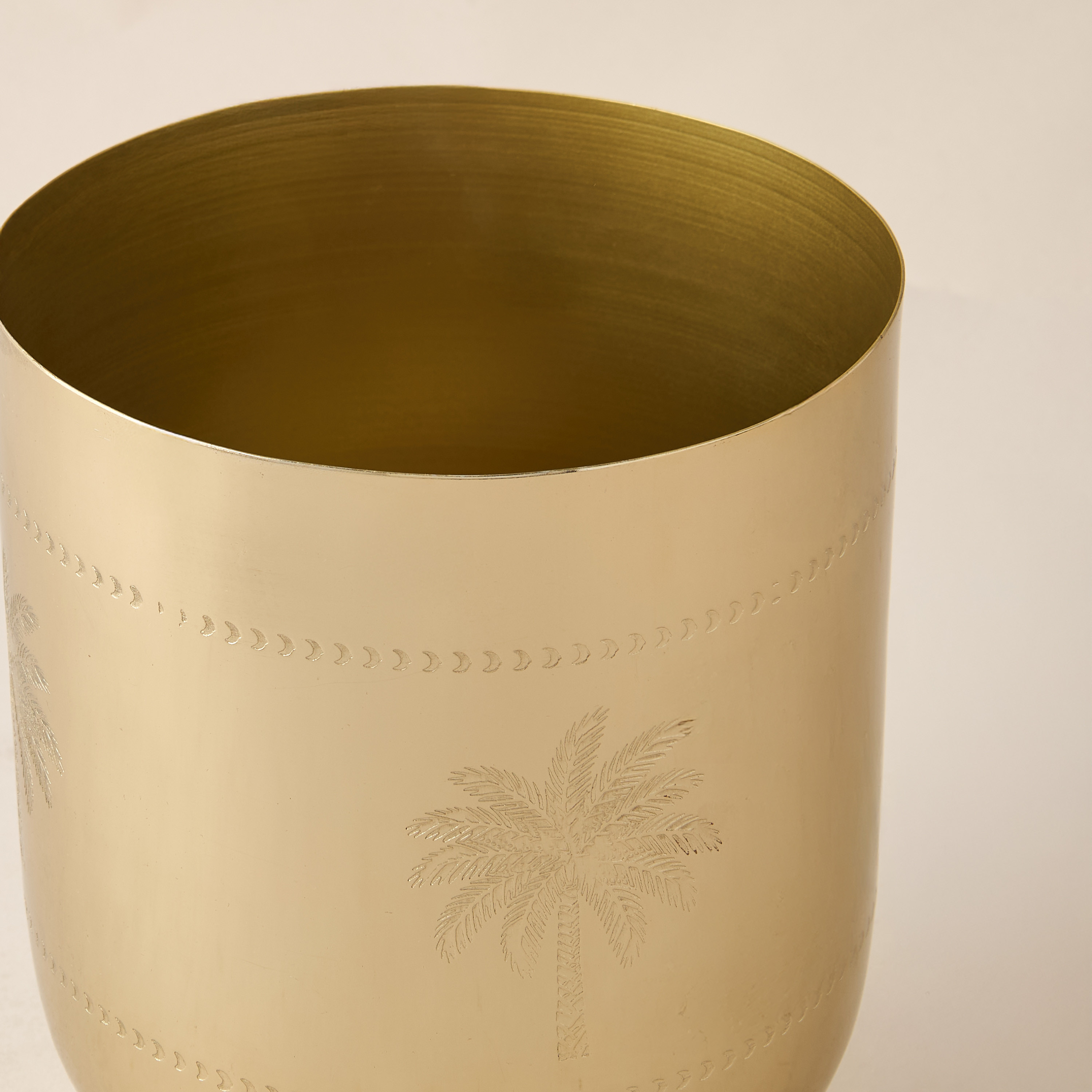 Palm Tree Engraved Metal Planter - 21 cms-household-gardenandoutdoor-potsandplanters-image-3