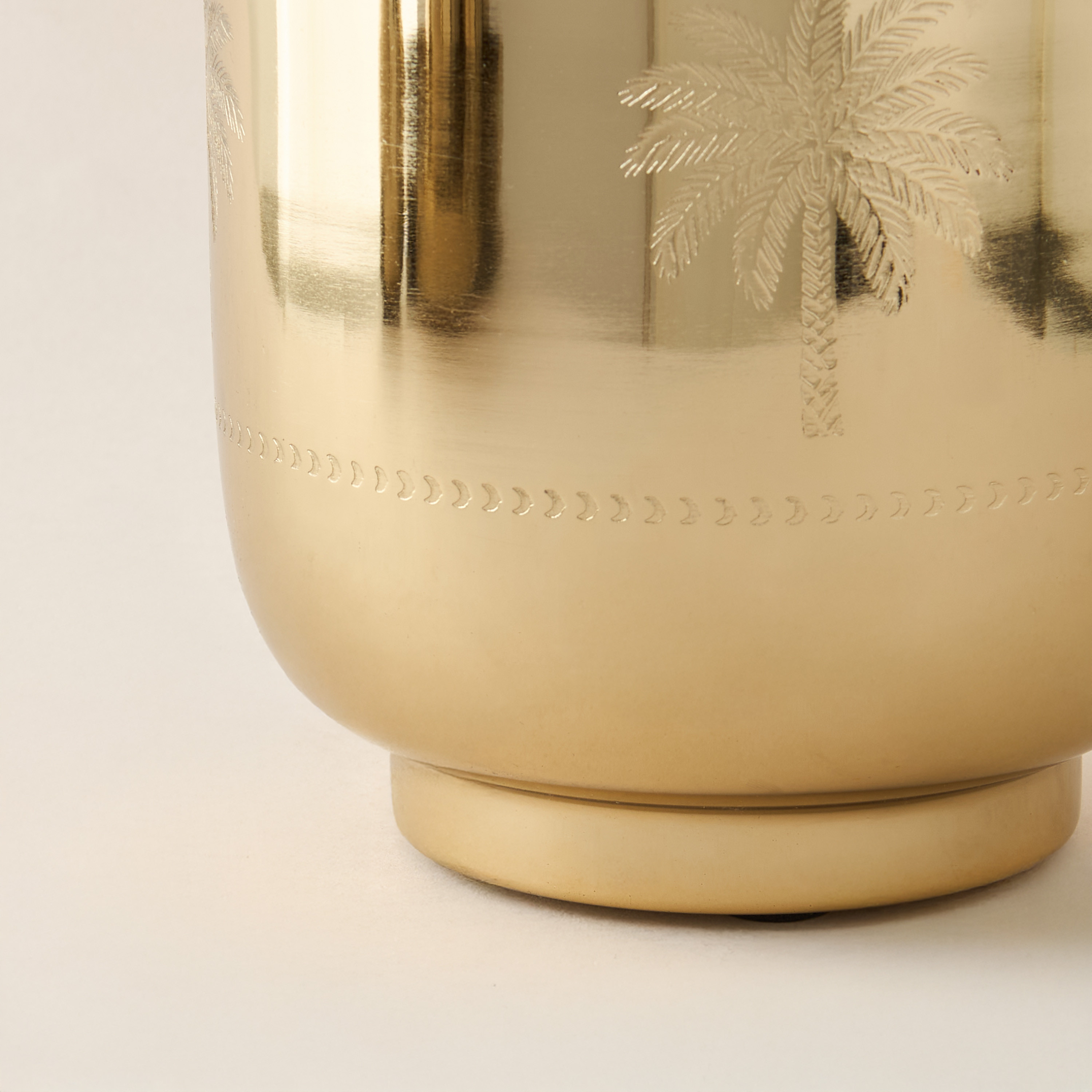 Palm Tree Engraved Metal Planter - 21 cms-household-gardenandoutdoor-potsandplanters-image-4