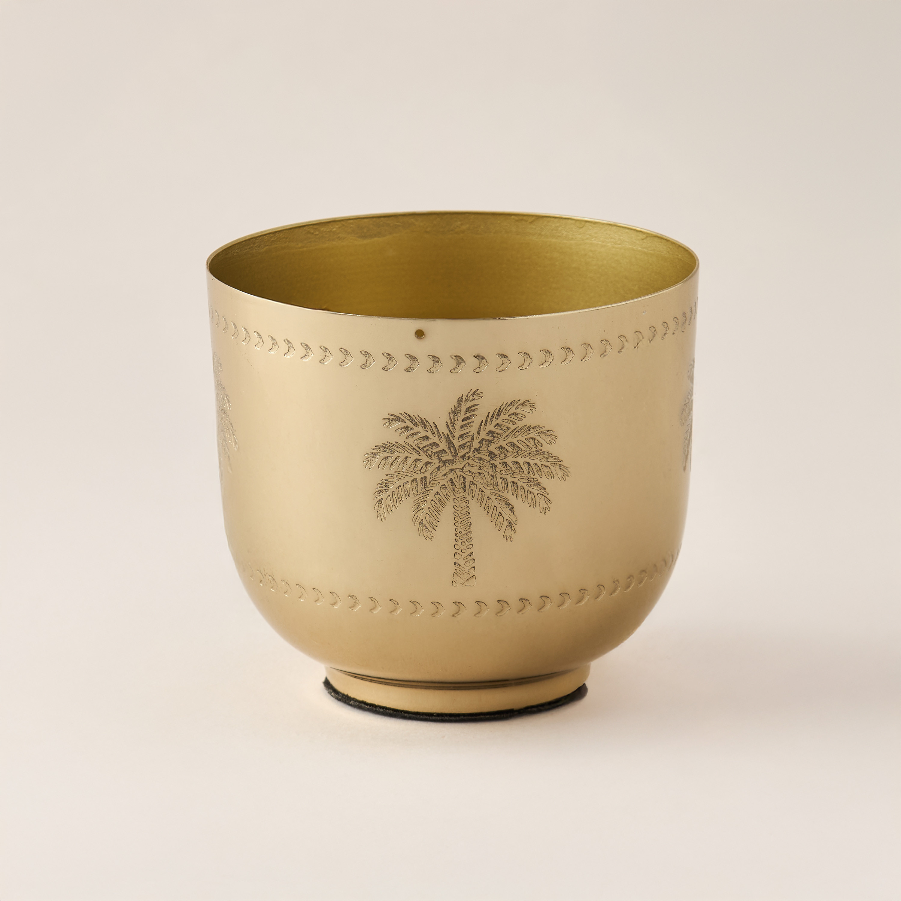 Palm Tree Engraved Metal Votive - 9 cms-household-decor-vasesandbowls-image-1