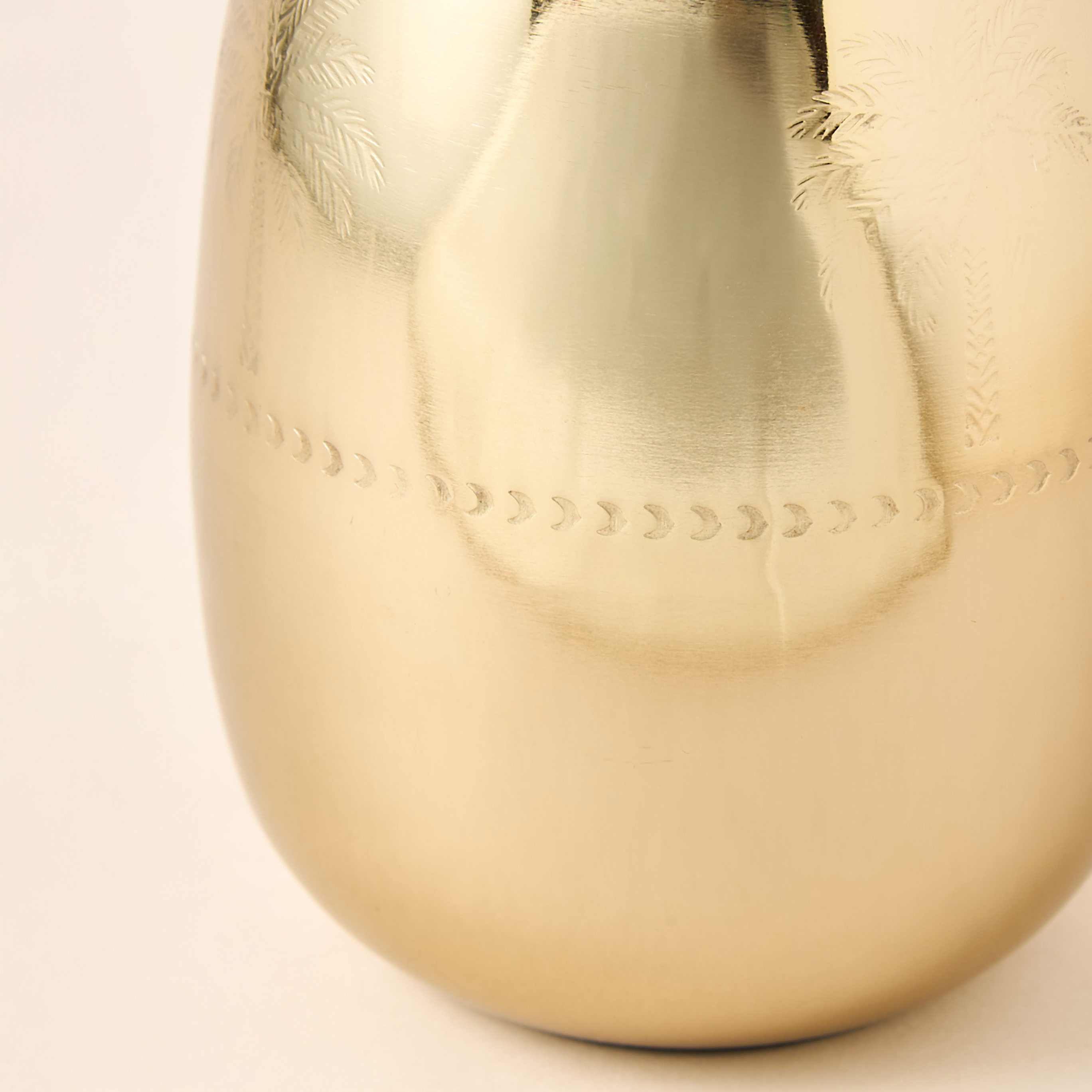 Palm Decorative Metal Vase - 19.5 cms-household-decor-vasesandbowls-image-3