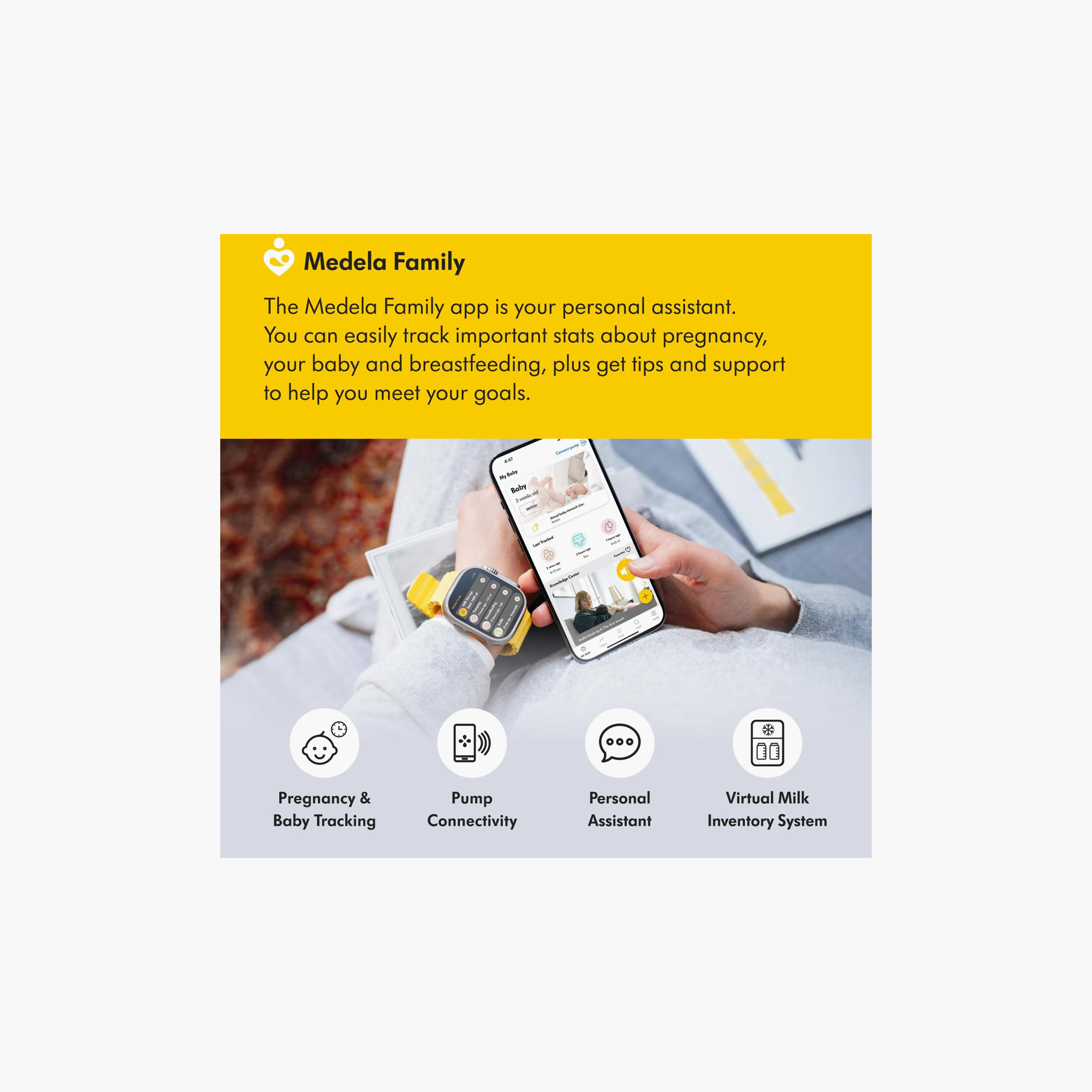 Medela Breastfeeding Double Electric Hands-Free Breast Pump with USB Charging Cable-baby-feeding-breastfeedingandcare-image-5