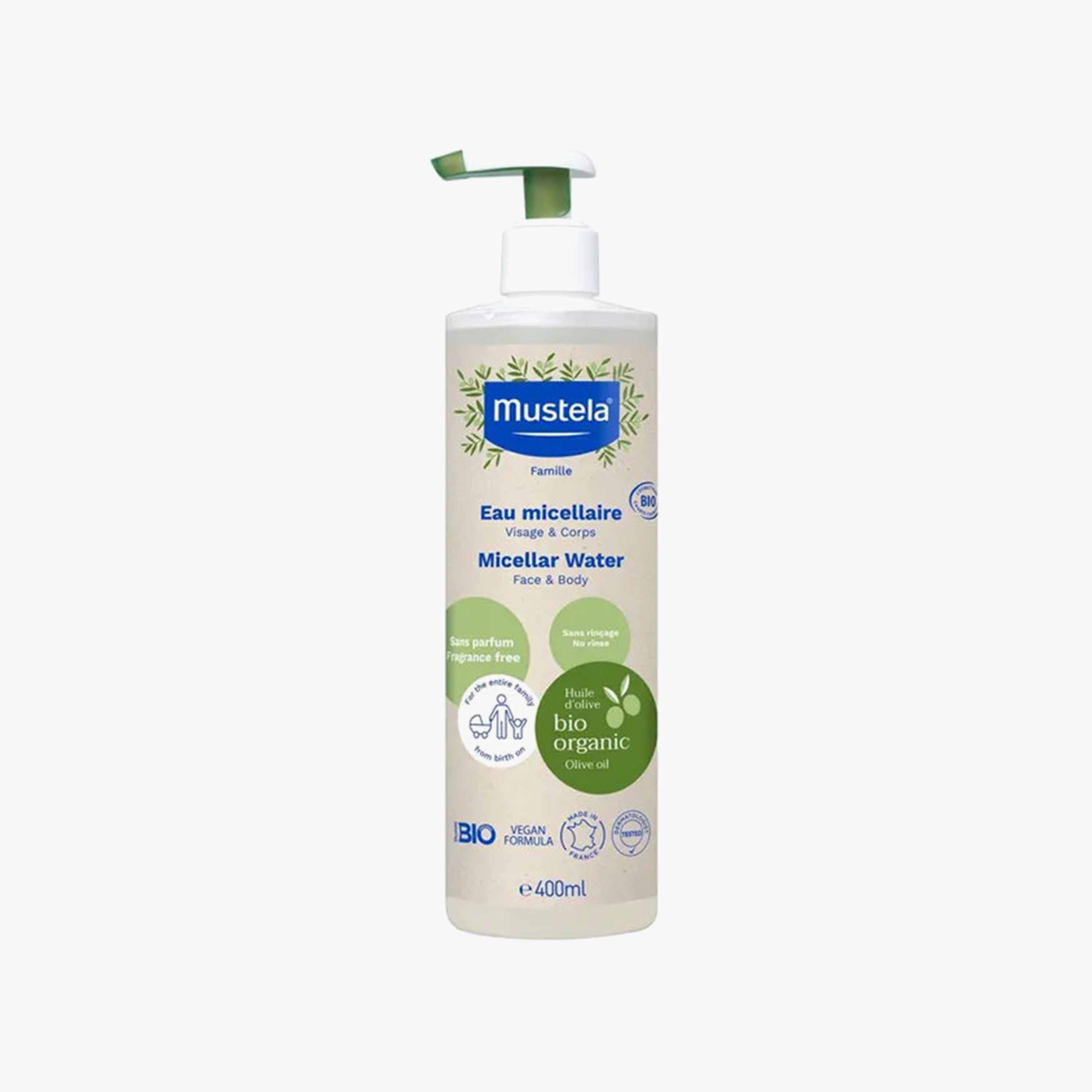 Mustela Organic Face and Body Micellar Water - 400 ml-beautyandpersonalcare-babycare-babygrooming-image-1