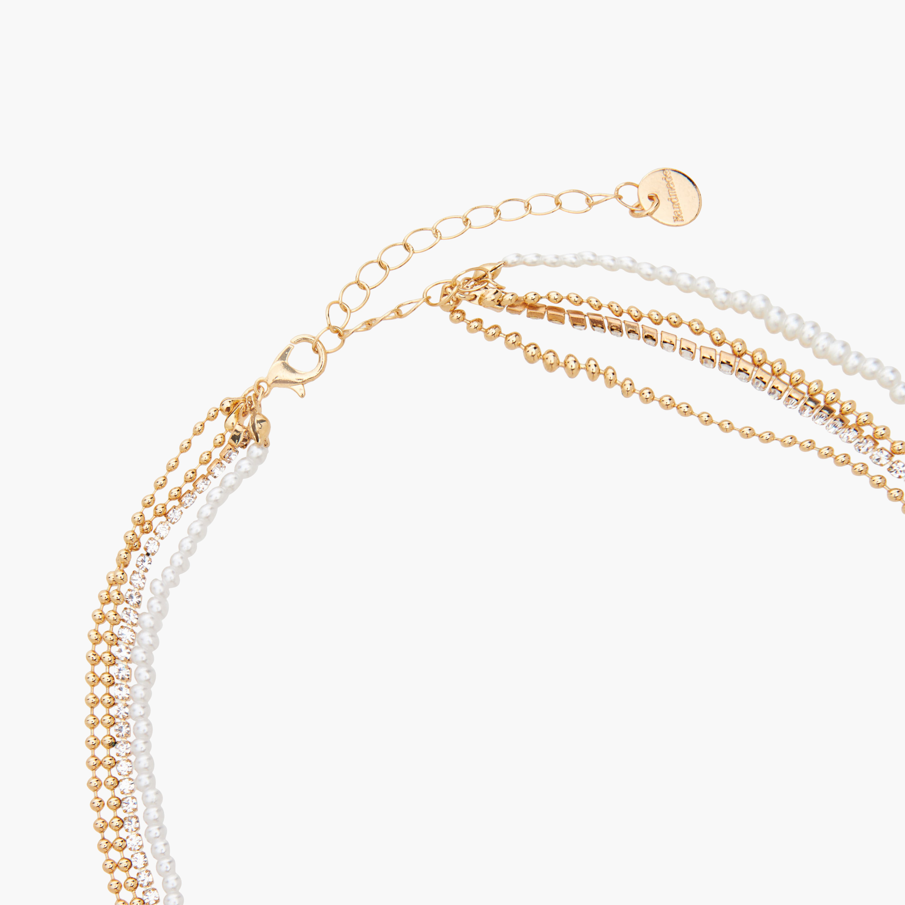 عقد متعدد الطبقات ذهبي اللون بزينة شرّابات-women-watchesandjewellery-jewellery-necklacesandpendants-image-3
