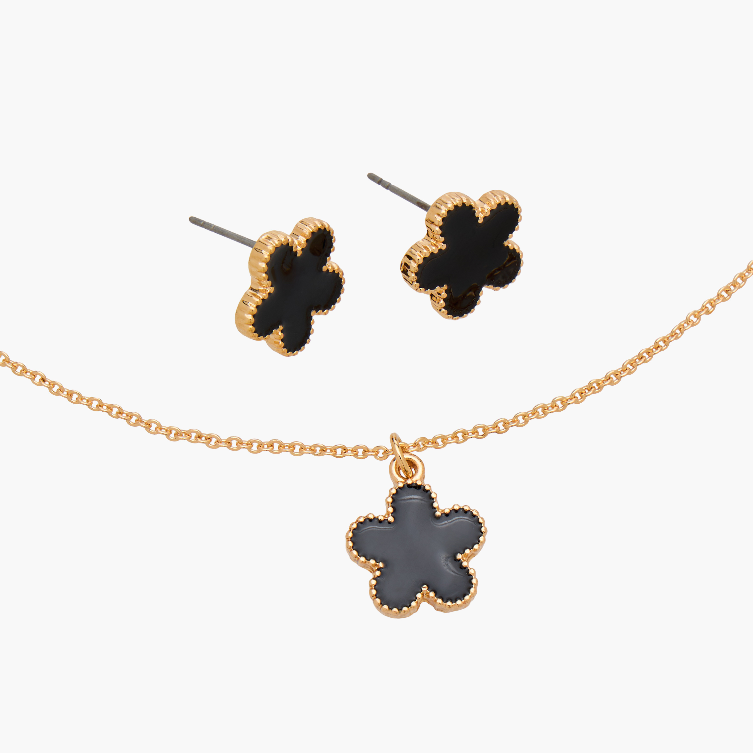 Floral Pendant Necklace and Earrings-women-watchesandjewellery-jewellery-jewellerysets-image-3
