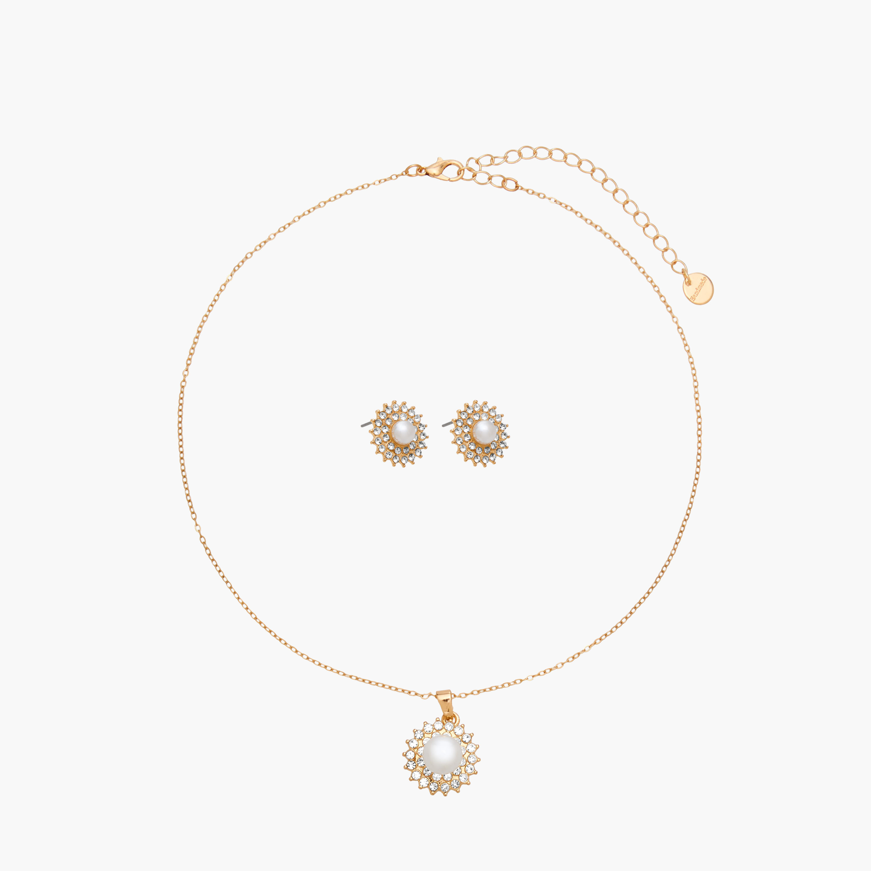 عقد مزين بدلاية لؤلؤ وحلق-women-watchesandjewellery-jewellery-jewellerysets-image-1