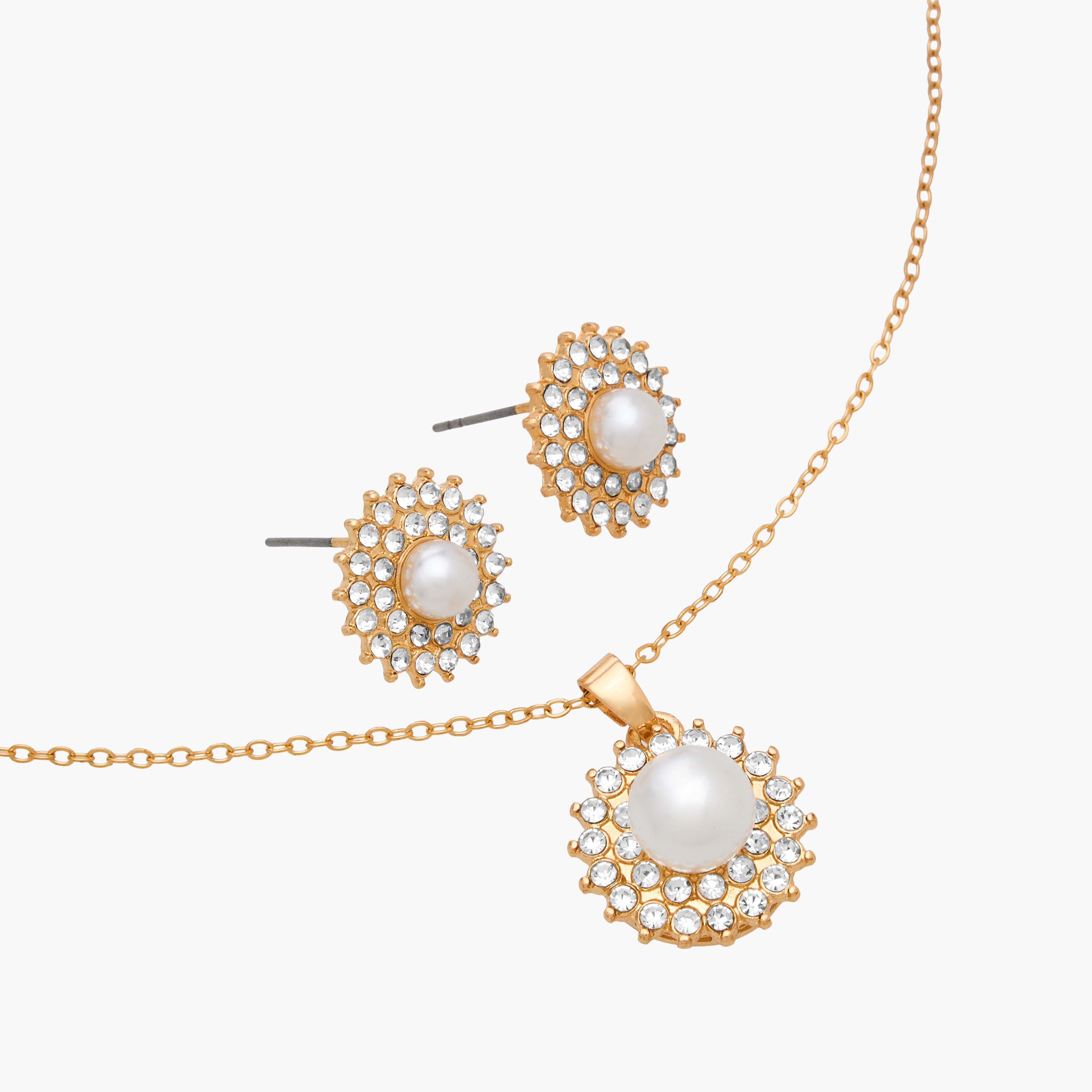عقد مزين بدلاية لؤلؤ وحلق-women-watchesandjewellery-jewellery-jewellerysets-image-5